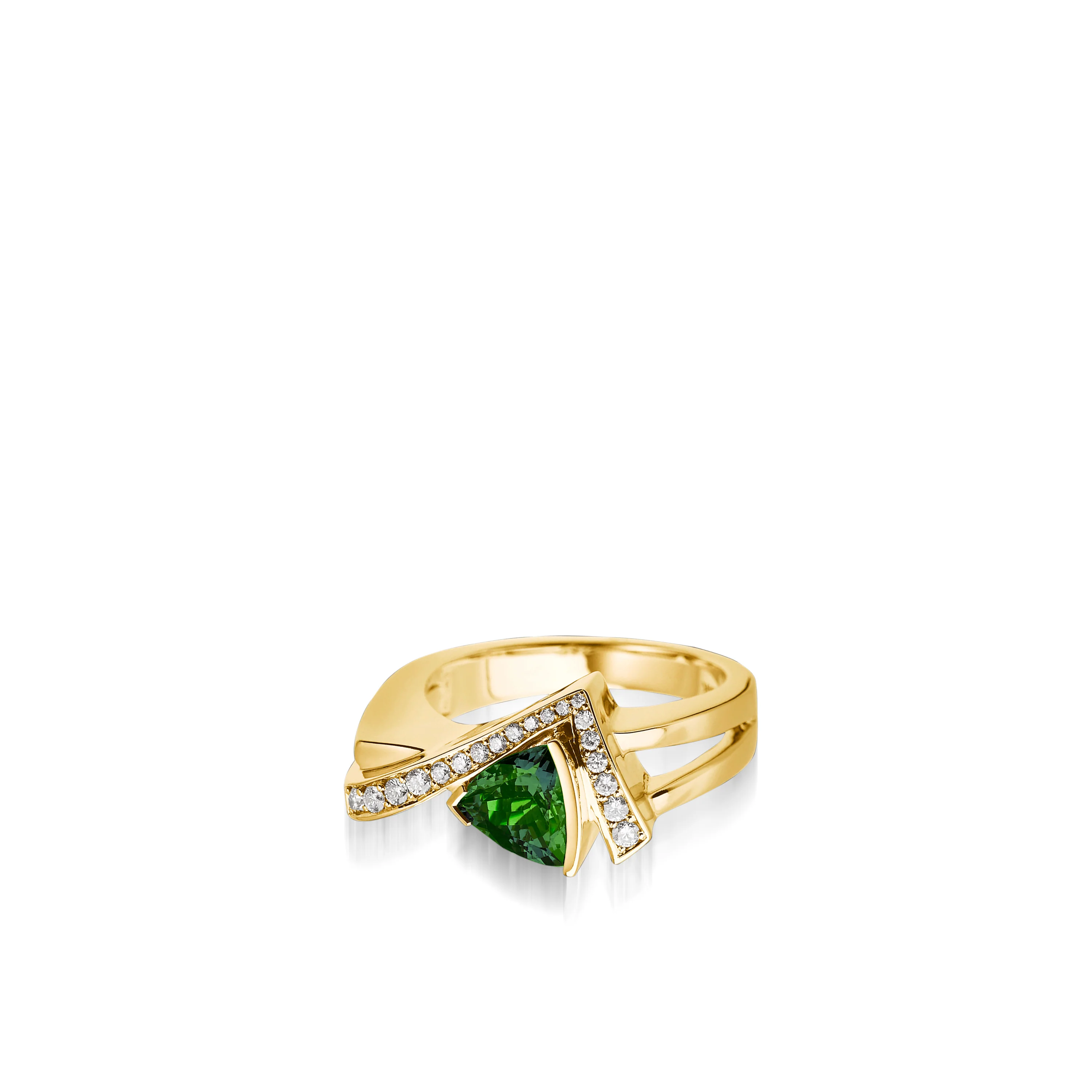 Pinnacle Small Gemstone Ring with Pave Diamonds - Image 4