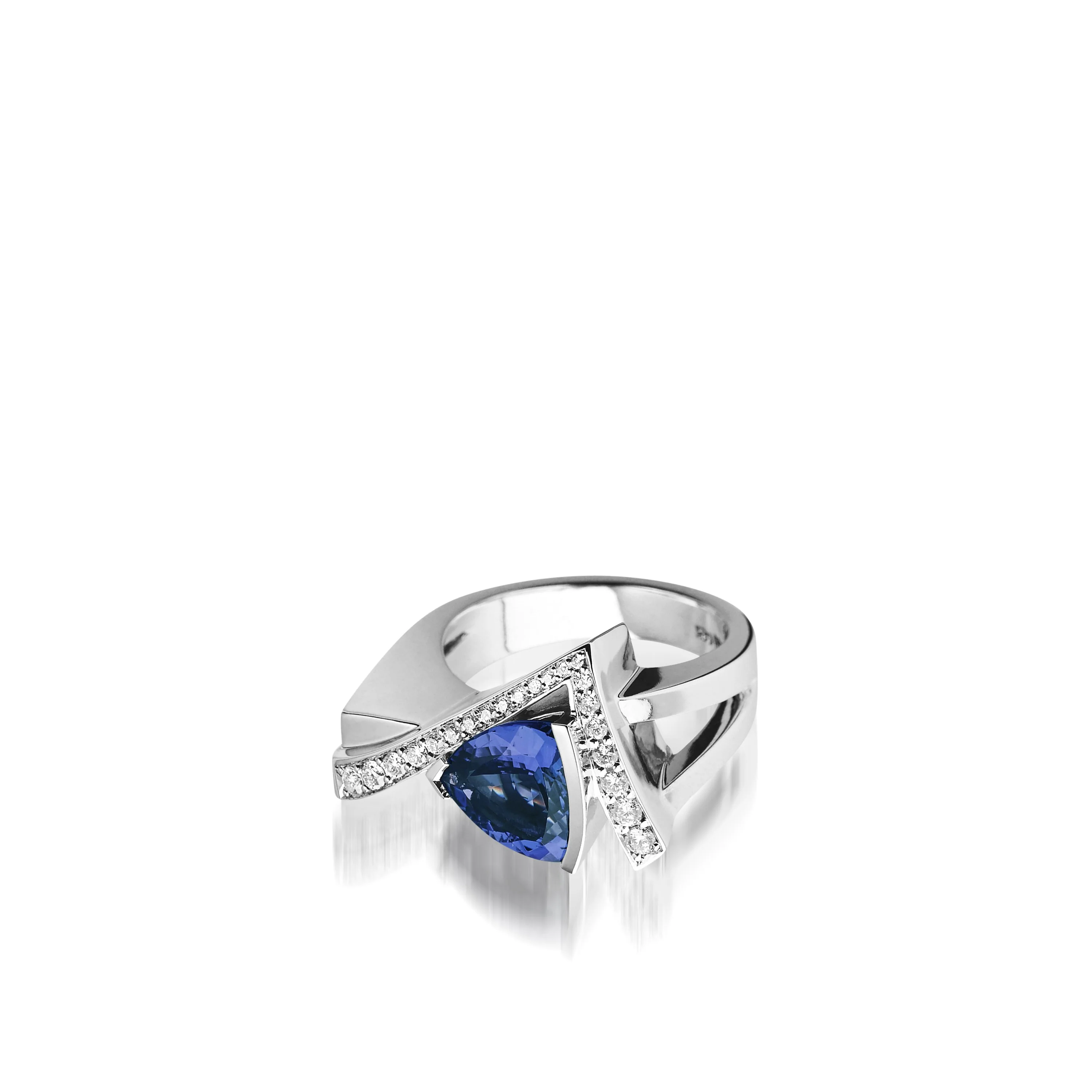 Pinnacle Gemstone Ring with Pave Diamonds - Image 3