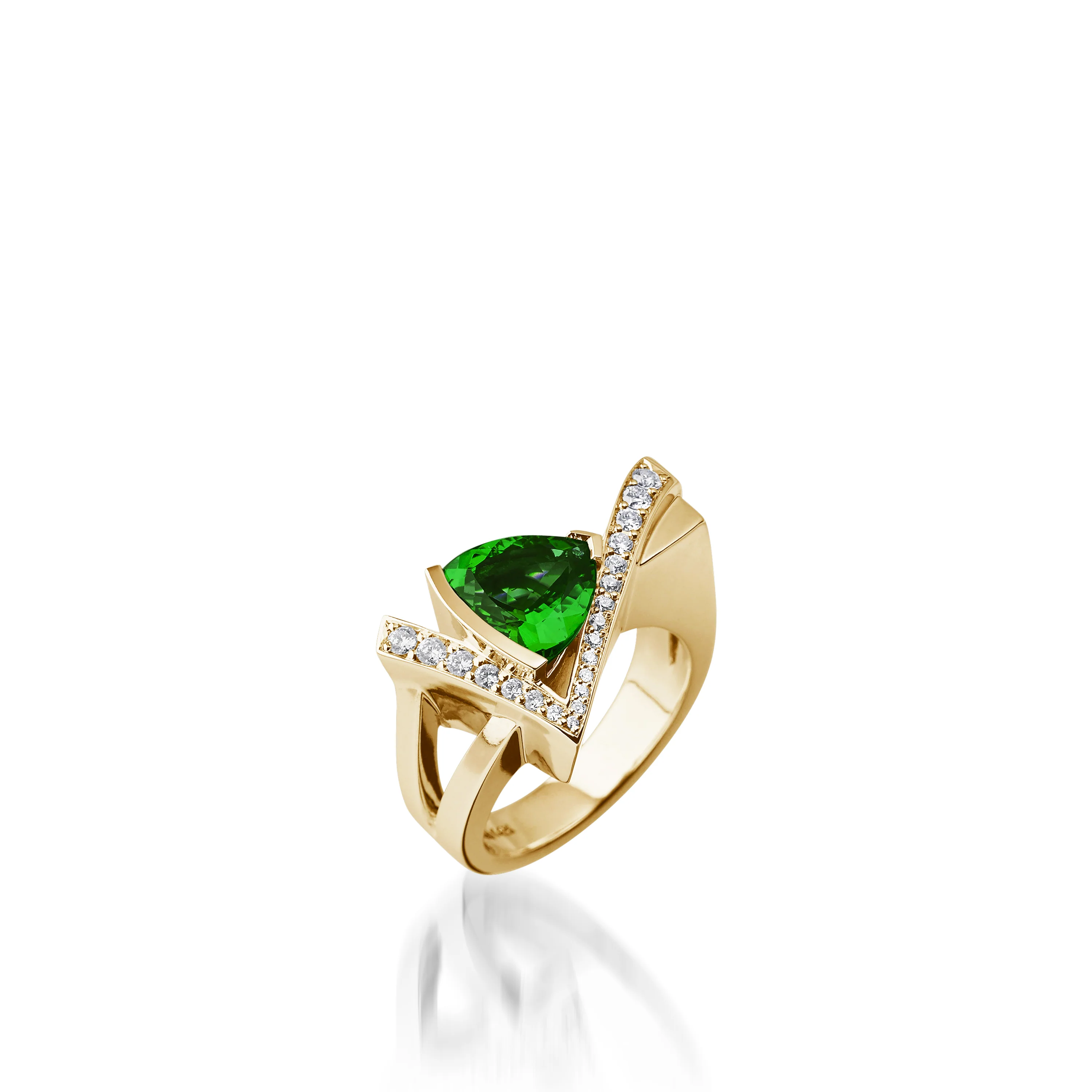 Pinnacle Gemstone Ring with Pave Diamonds - Image 4