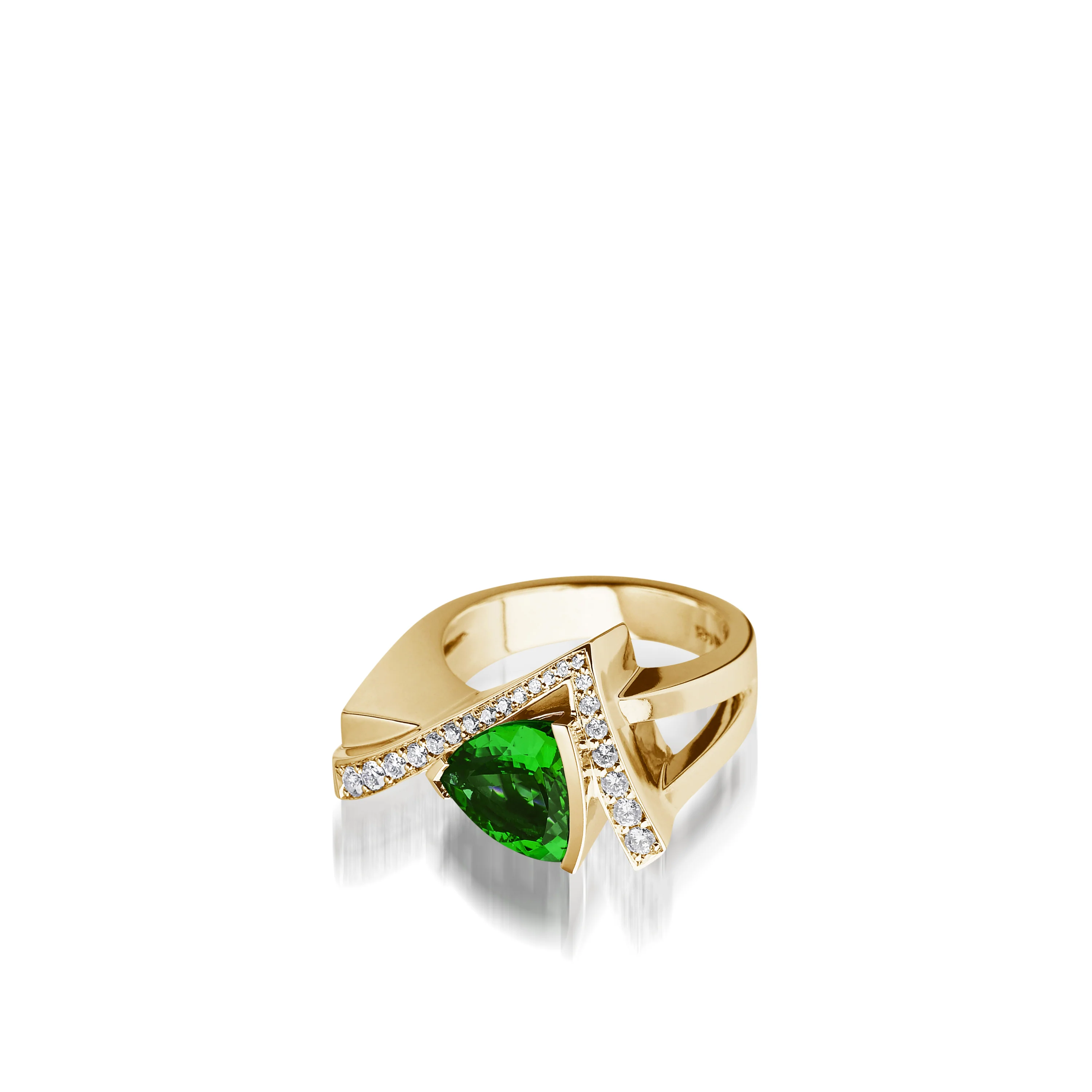 Pinnacle Gemstone Ring with Pave Diamonds - Image 5