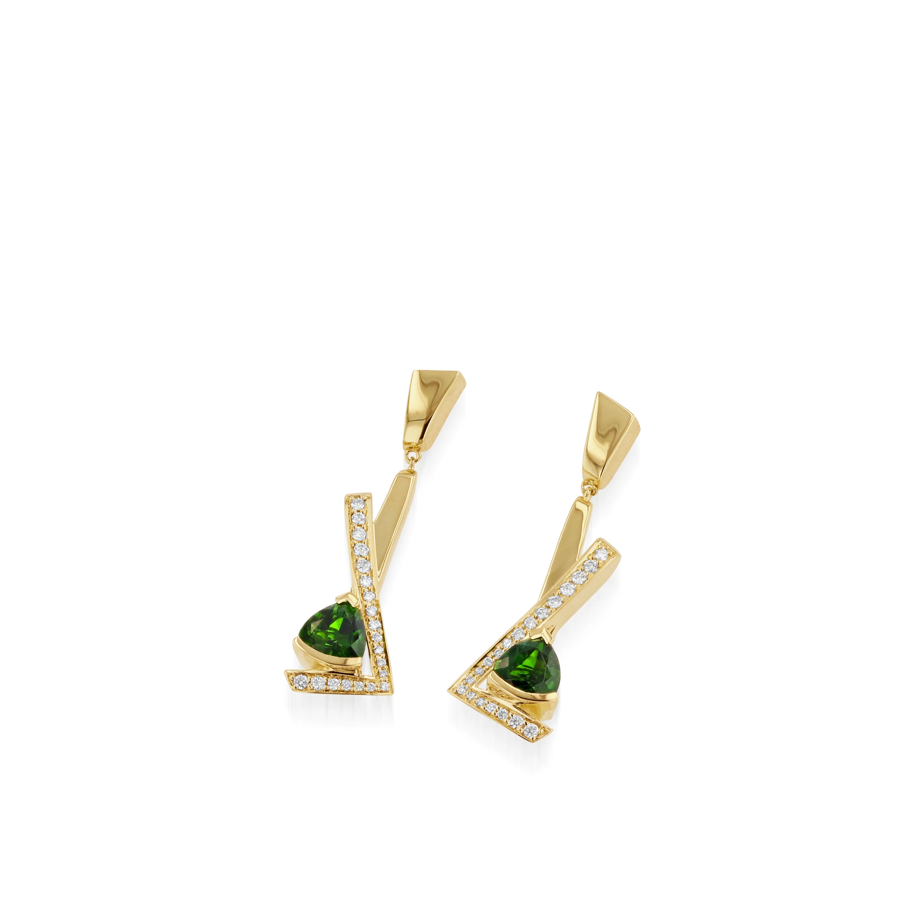 Pinnacle Petite Gemstone Dangle Earrings with Pave Diamonds - Image 2
