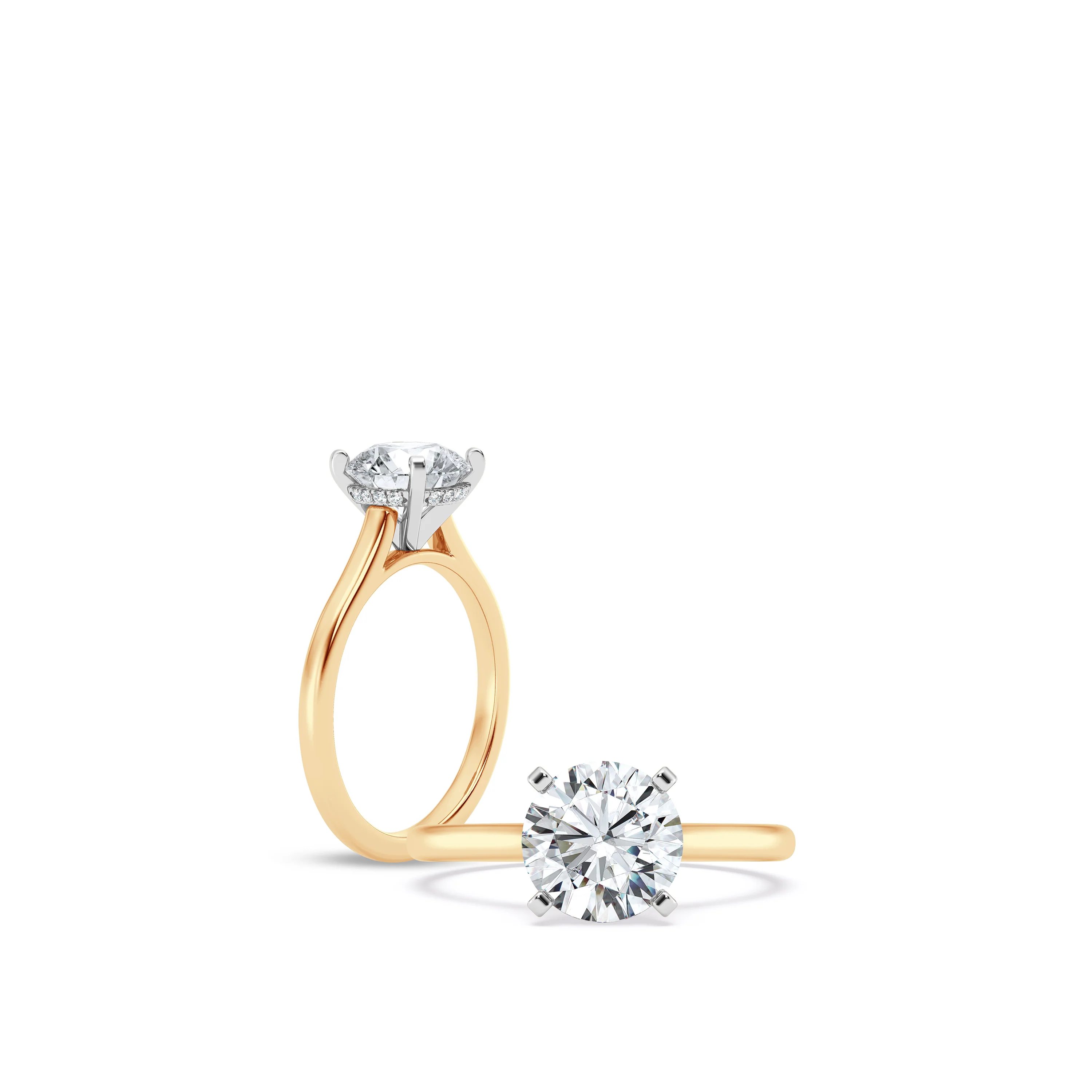 Pure 2 Carat Radiant Lab Diamond Two-Tone Engagement Ring
