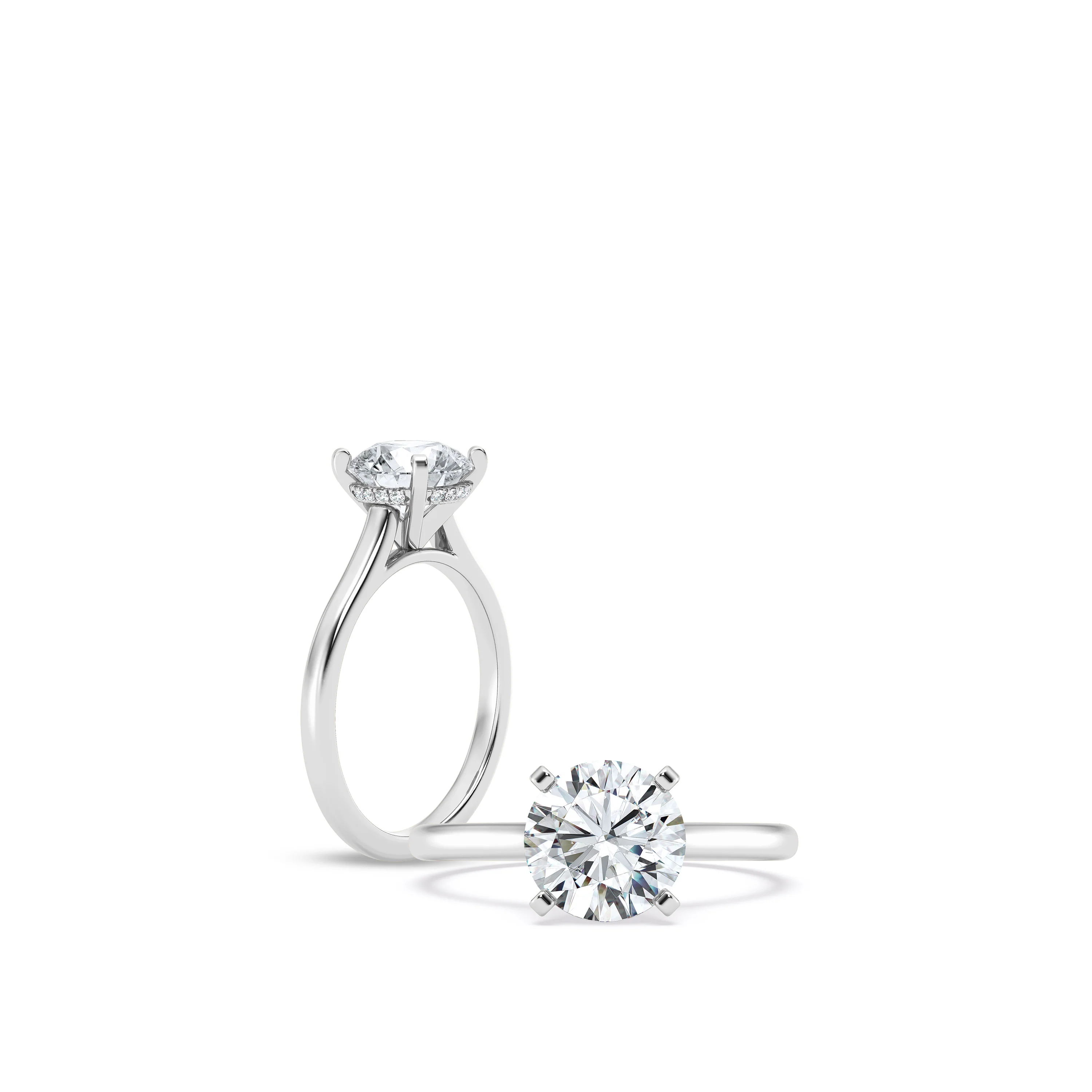 Pure 3 Carat Round Lab Diamond Engagement Ring