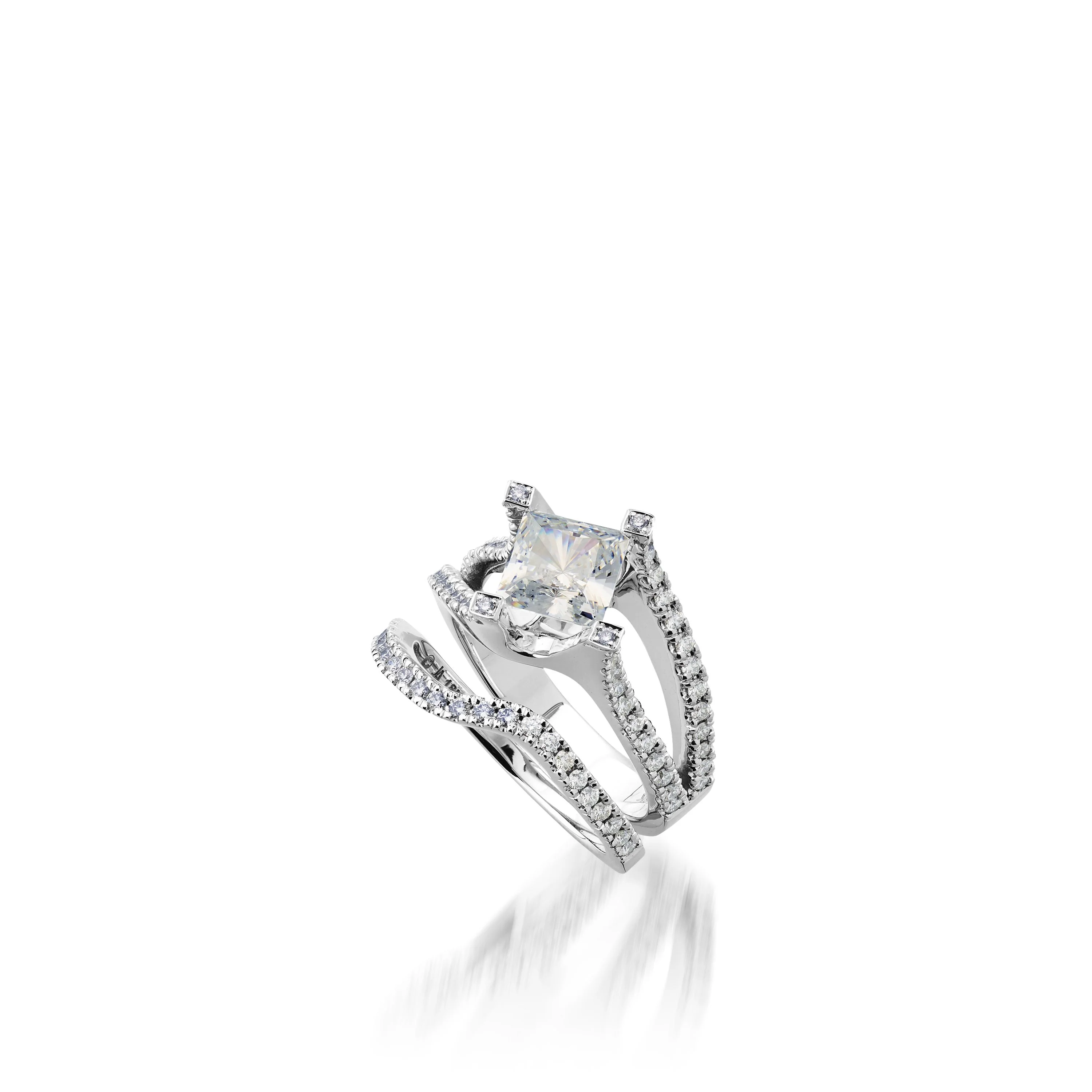 Rhapsody White Gold Engagement Ring - Image 2