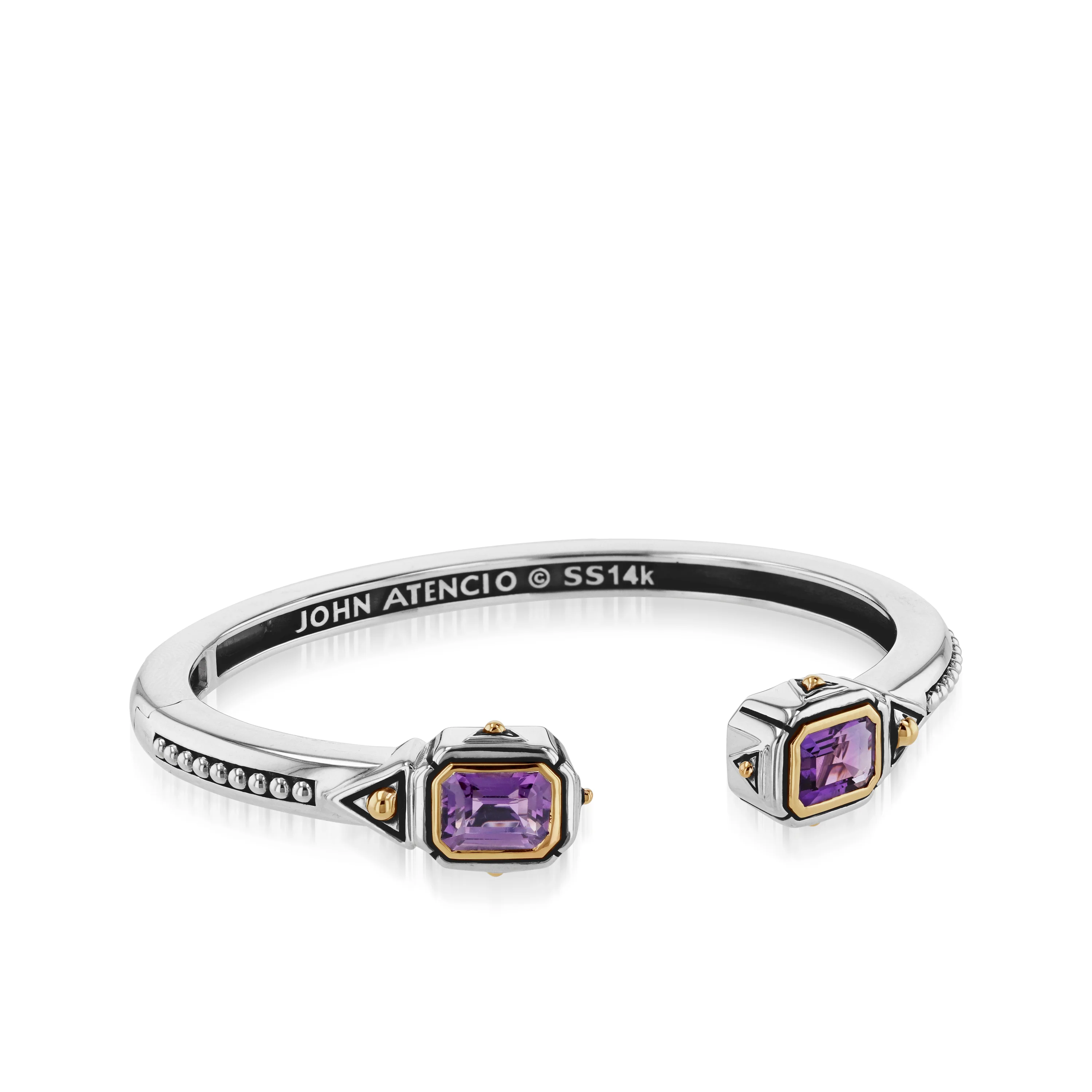 Sahara Gemstone Narrow Hinged Cuff Bracelet - Image 4