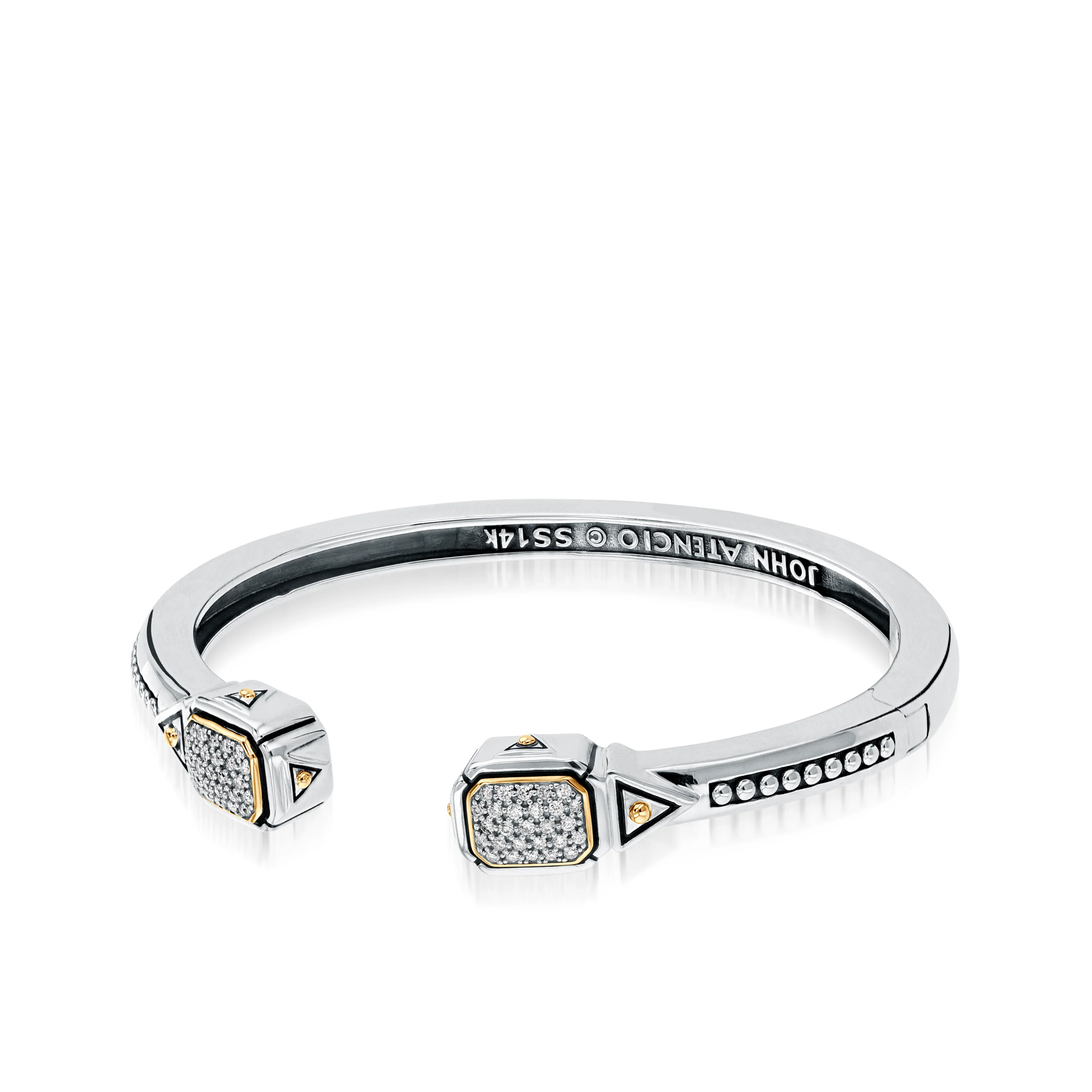 Sahara Pave Diamond Narrow Hinged Cuff Bracelet - Image 2