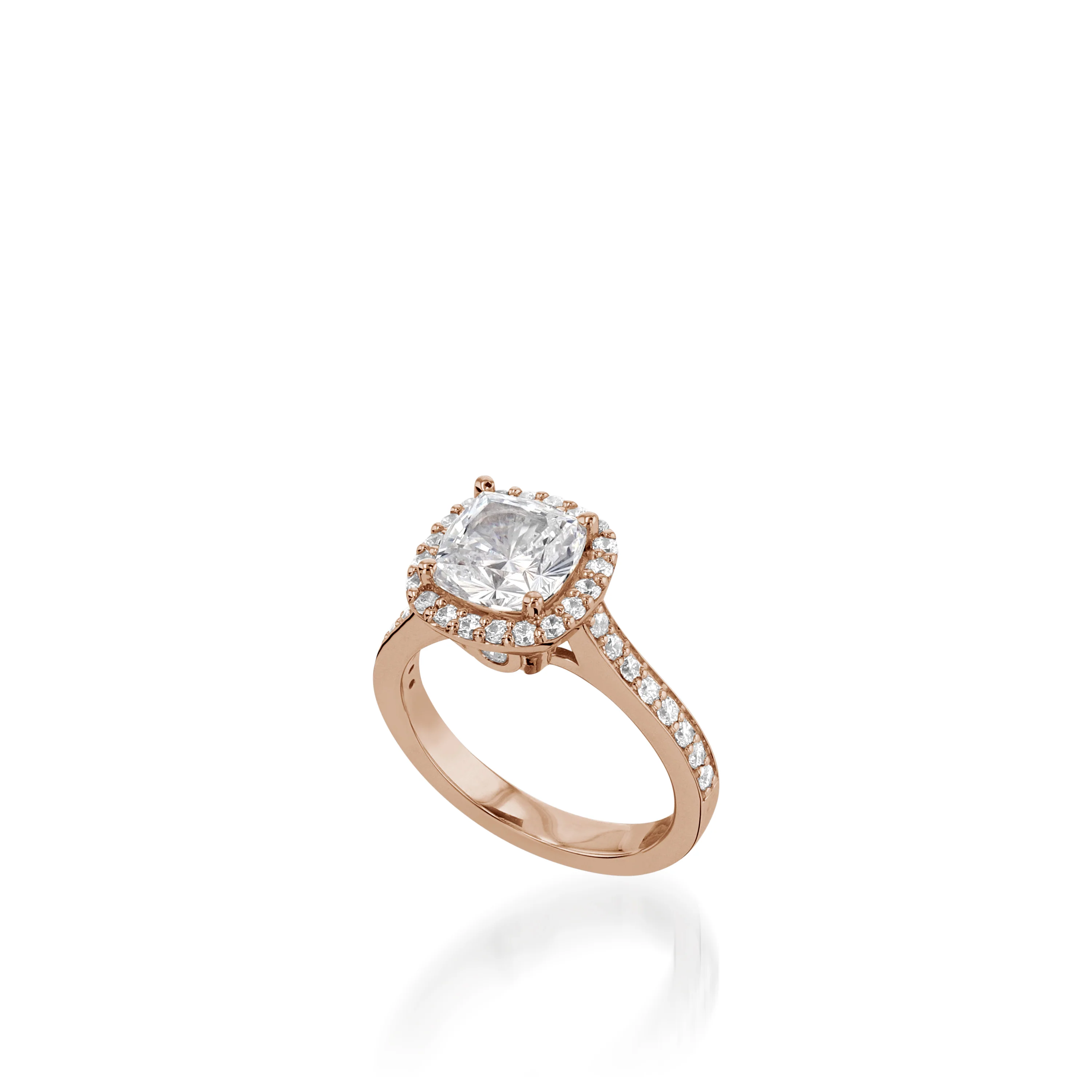 Satin Cushion White Gold Engagement Ring - Image 3
