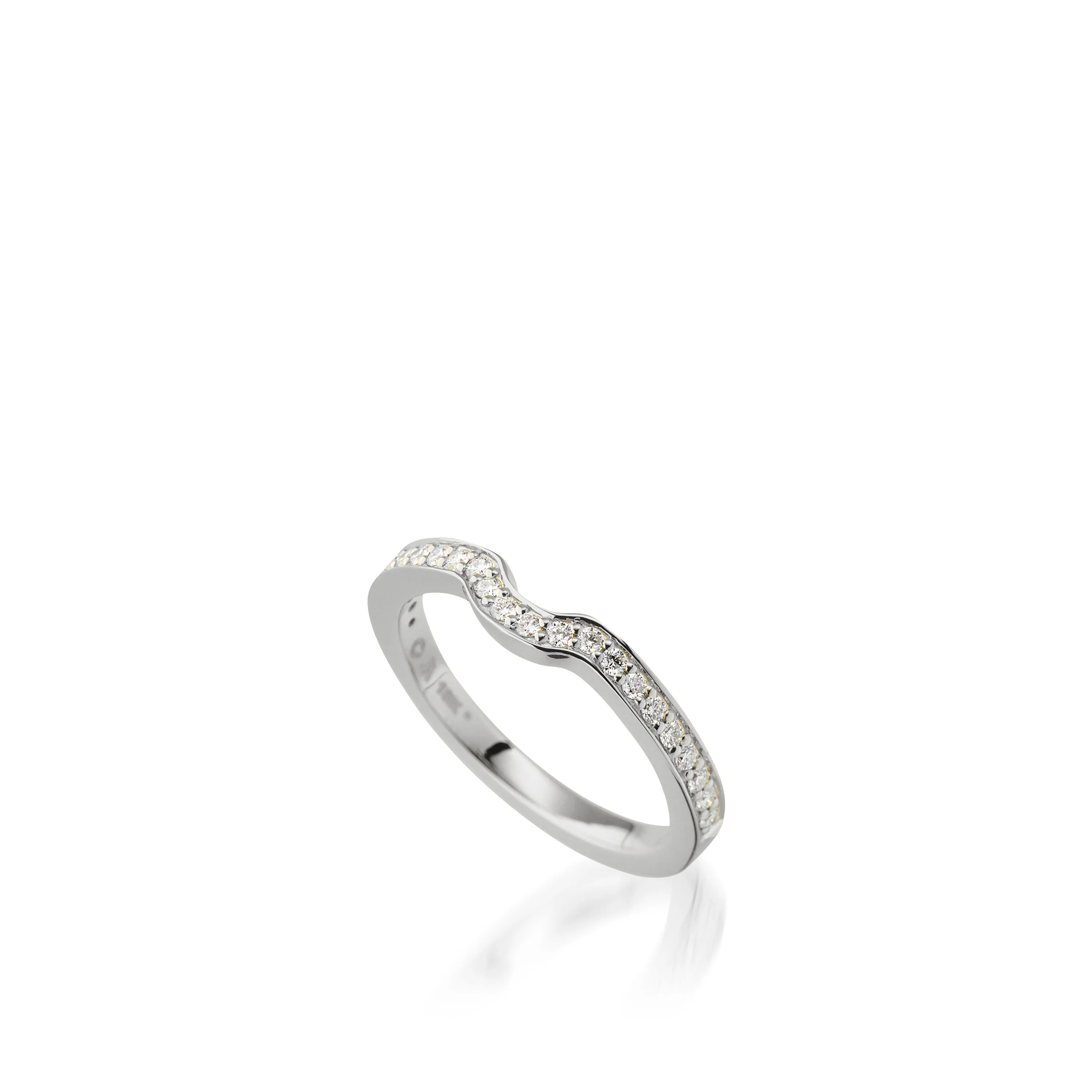 Satin Princess Cut White Gold Engagement Ring - Image 4