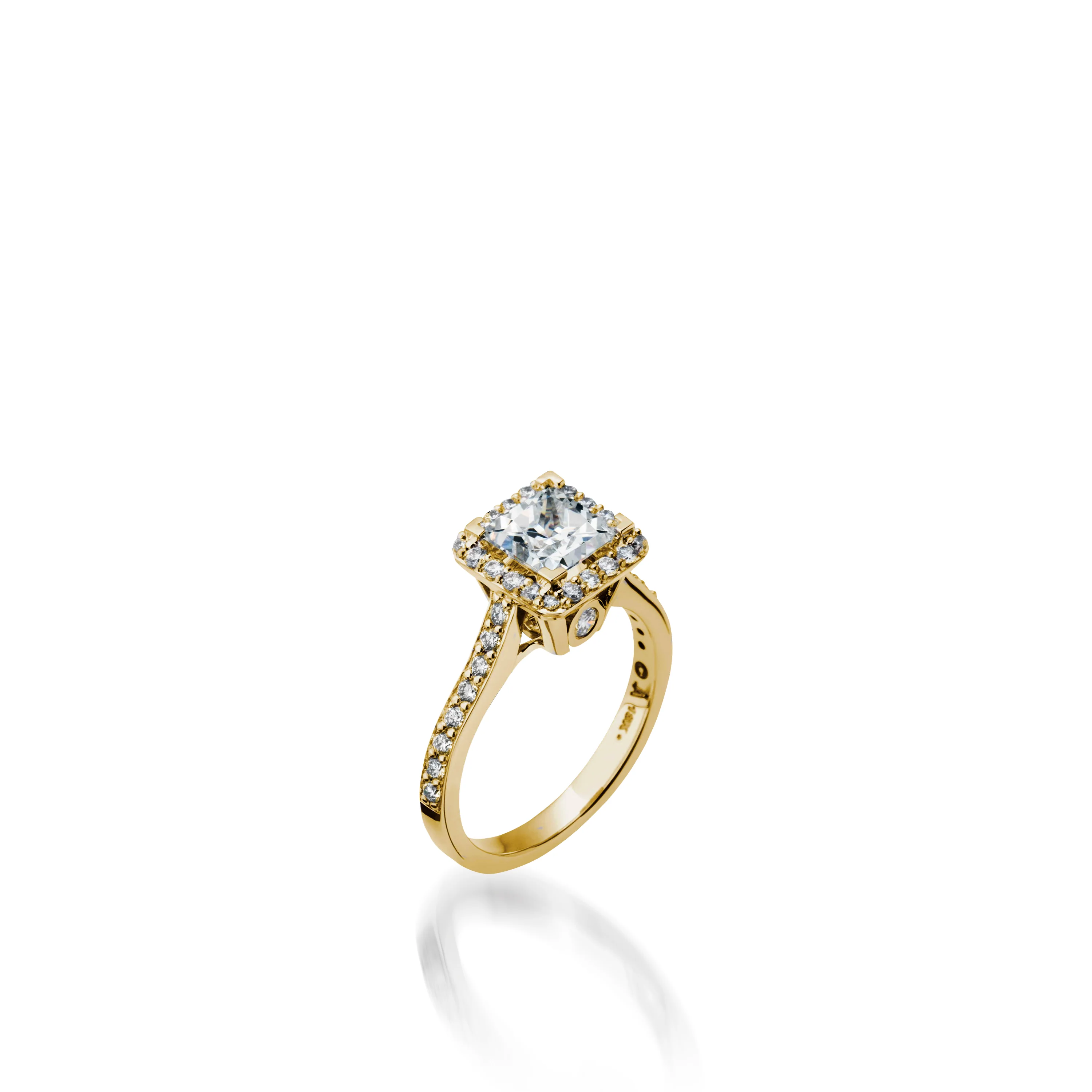 Satin Princess Cut White Gold Engagement Ring - Image 5