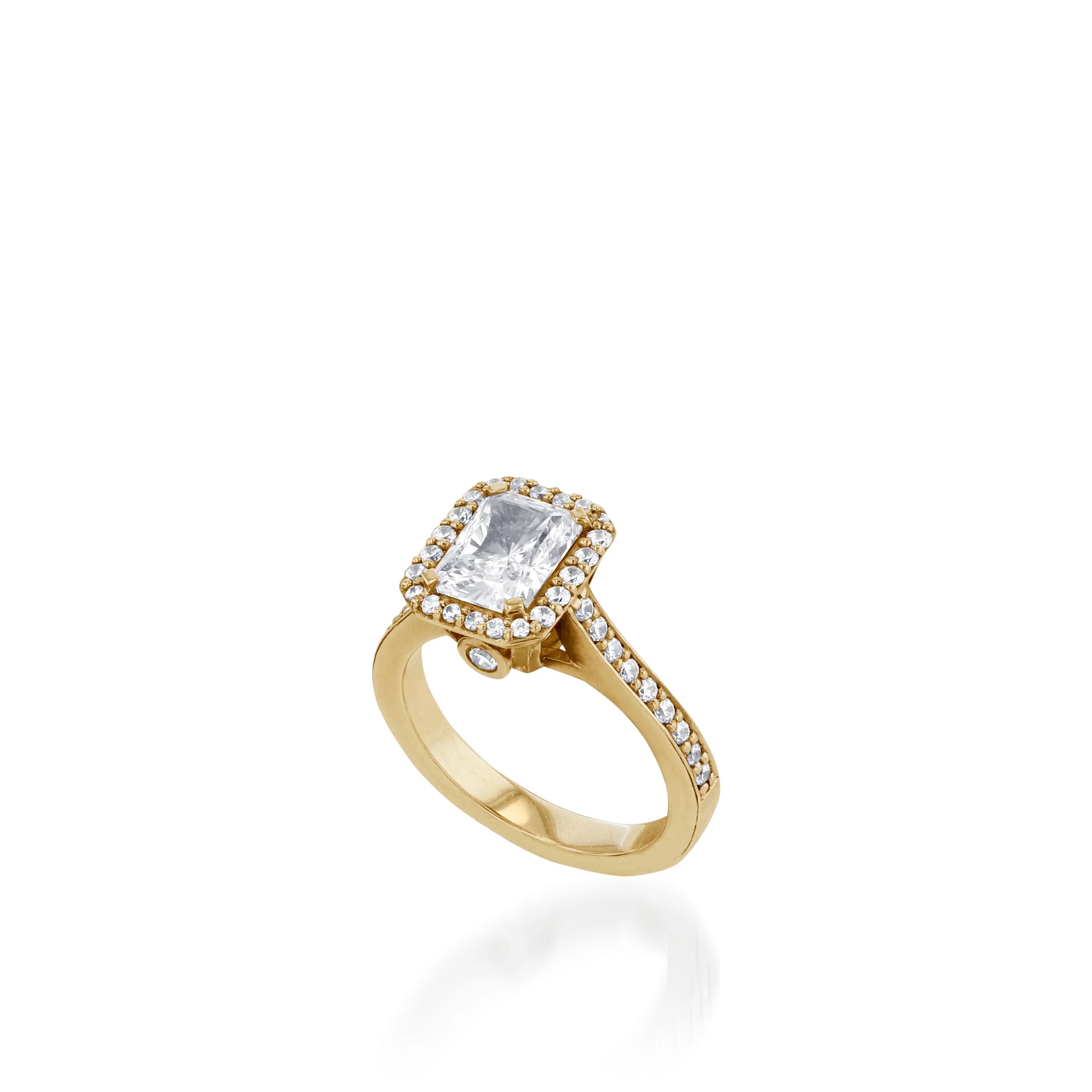 Satin Radiant White Gold Engagement Ring - Image 2