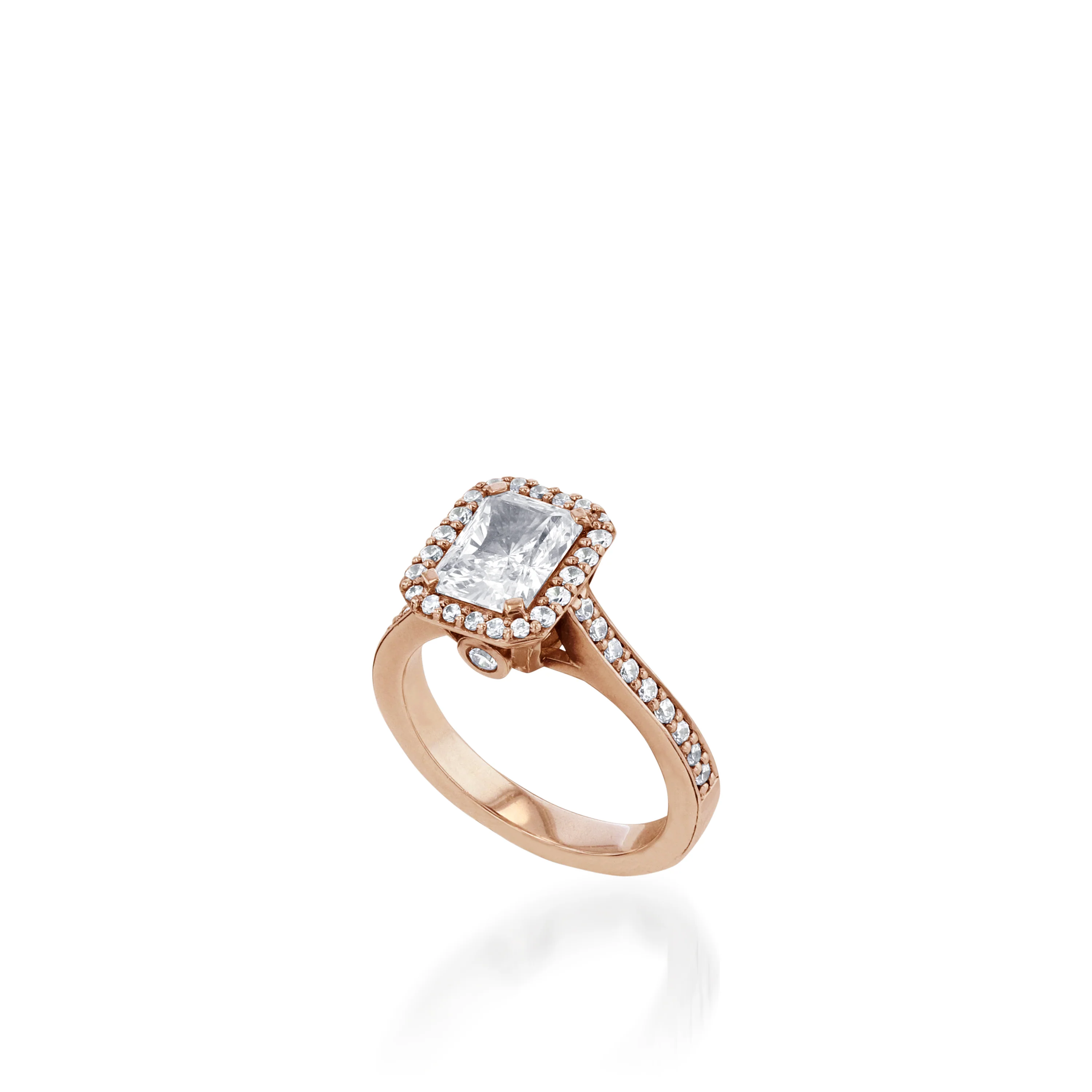 Satin Radiant White Gold Engagement Ring - Image 3