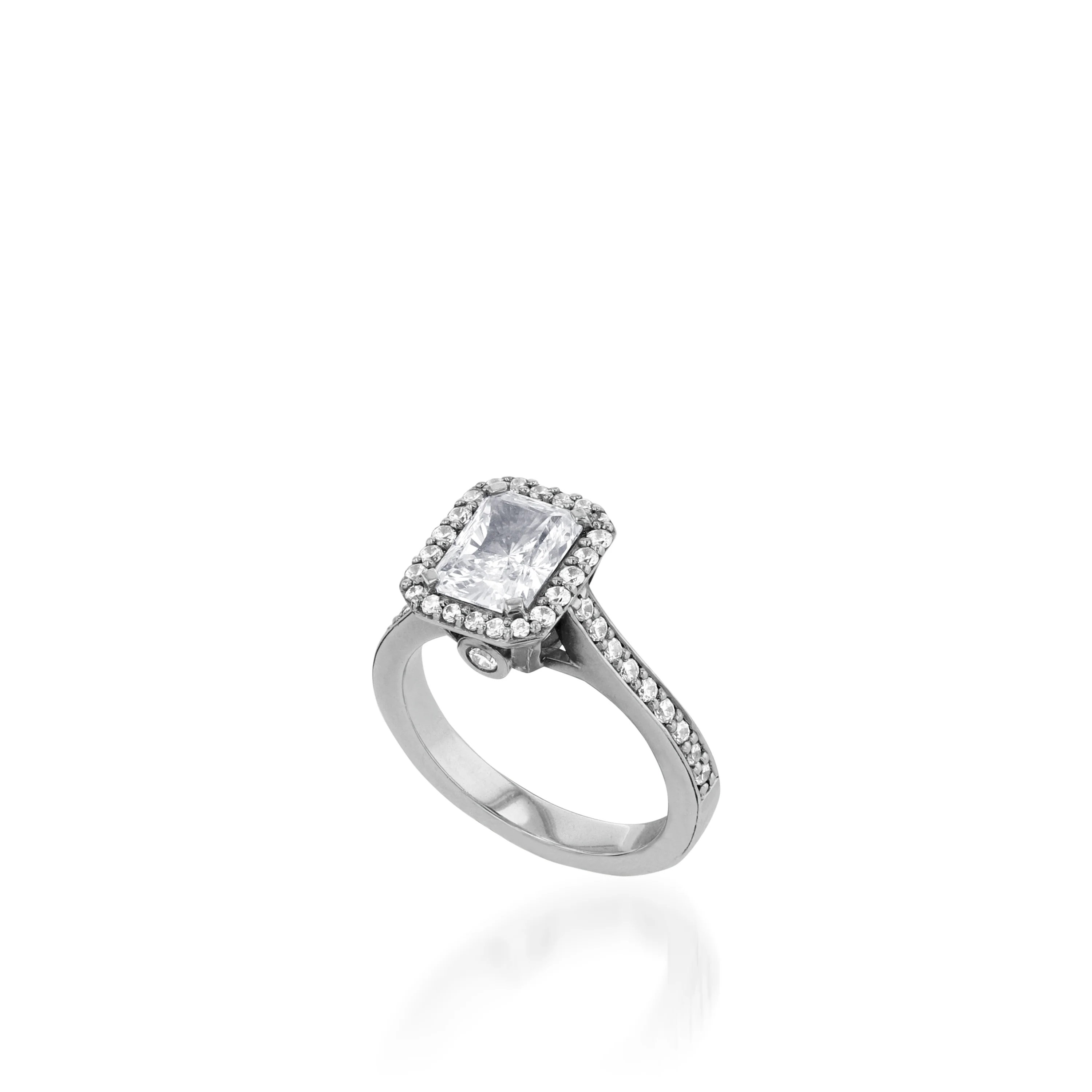 Satin Radiant Yellow Gold Engagement Ring - Image 2