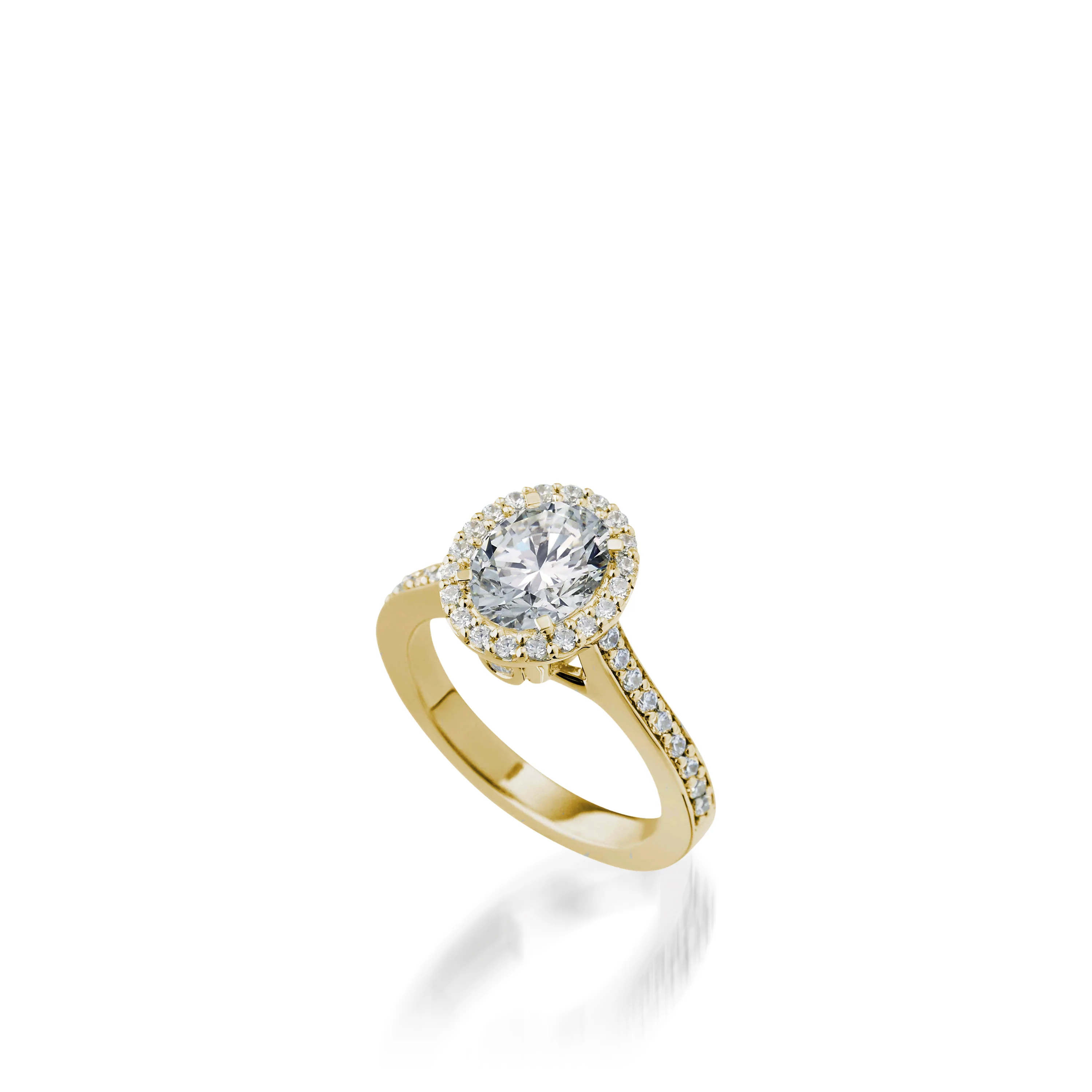 Satin Round White Gold  Engagement Ring - Image 6