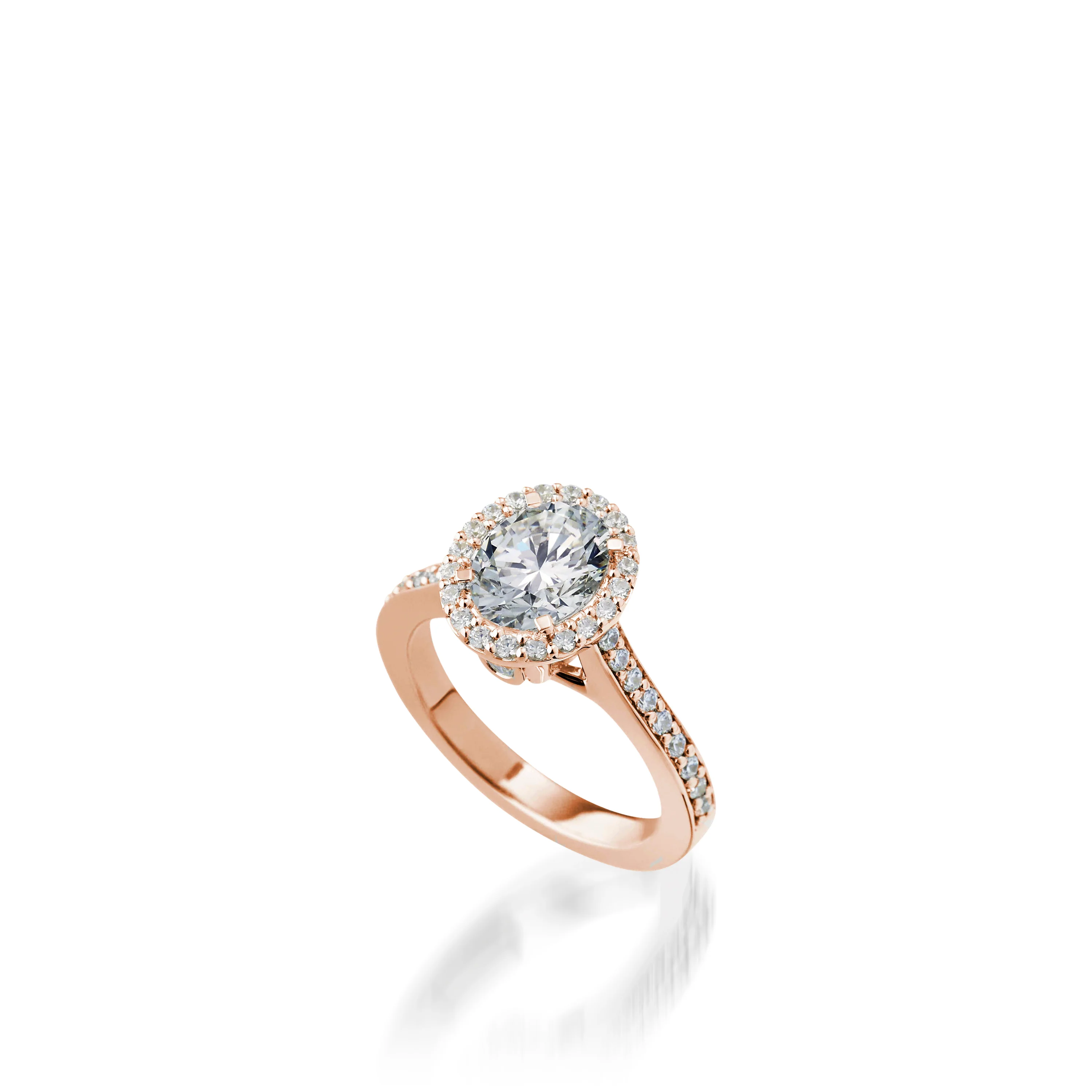 Satin Round White Gold  Engagement Ring - Image 7