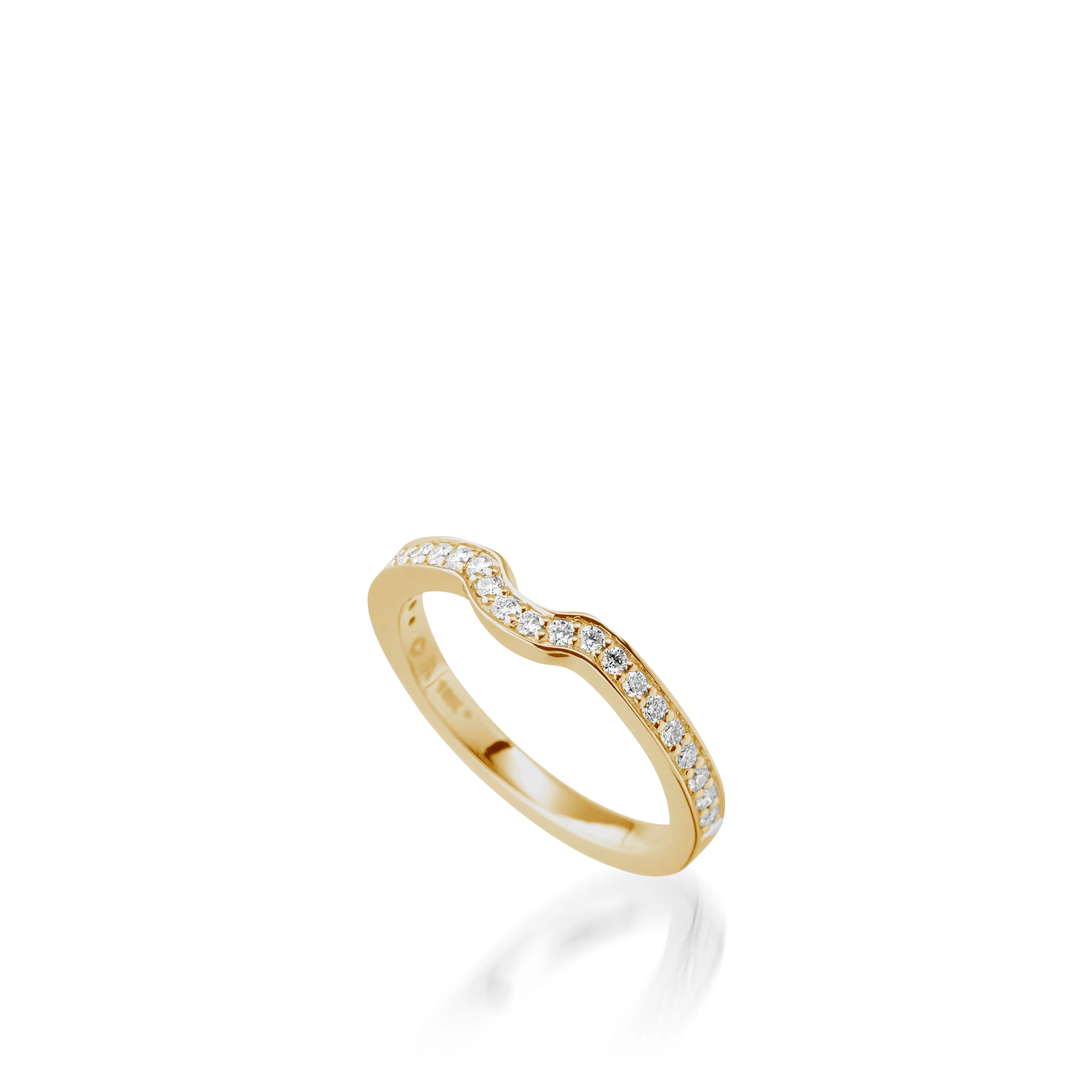 Satin Princess Cut Yellow Gold  Engagement Ring - Image 4