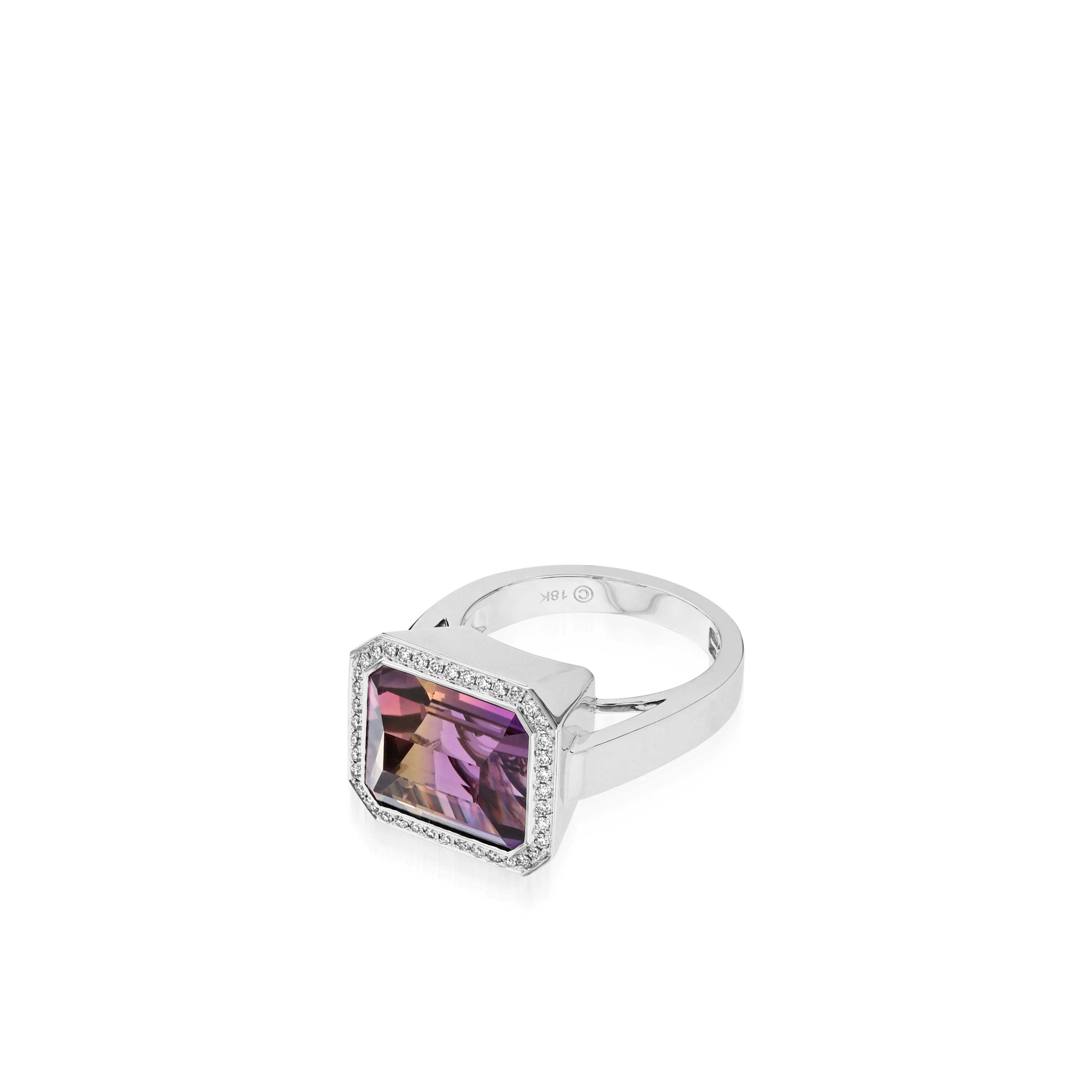 Signature Ametrine and Diamond White Gold Ring - Image 2