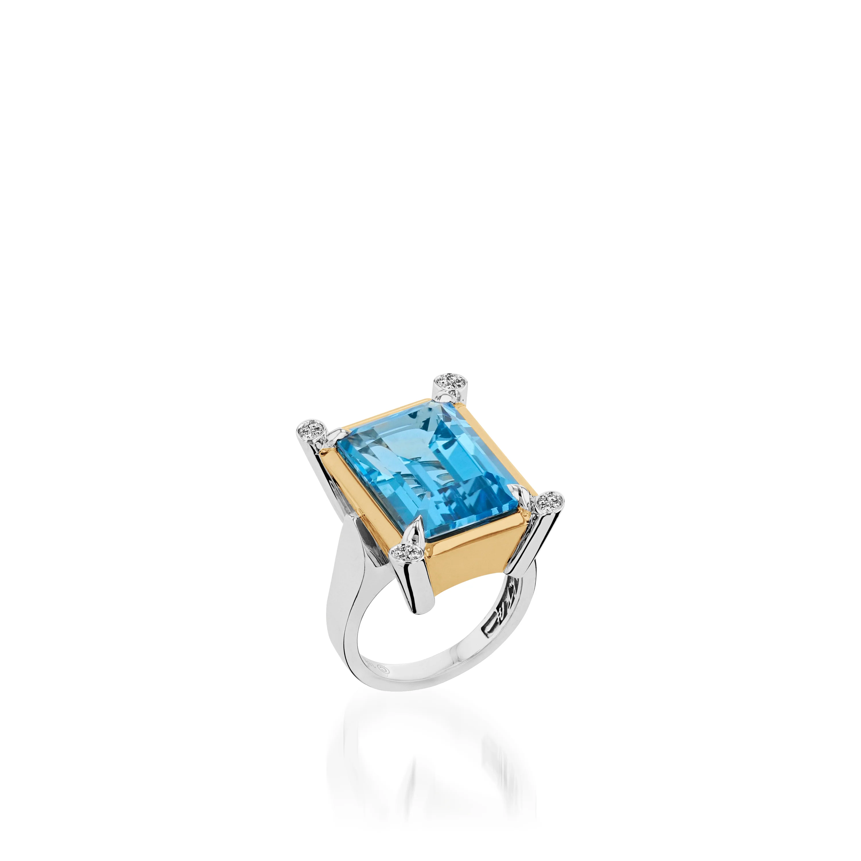 Signature Blue Topaz and Diamond Ring