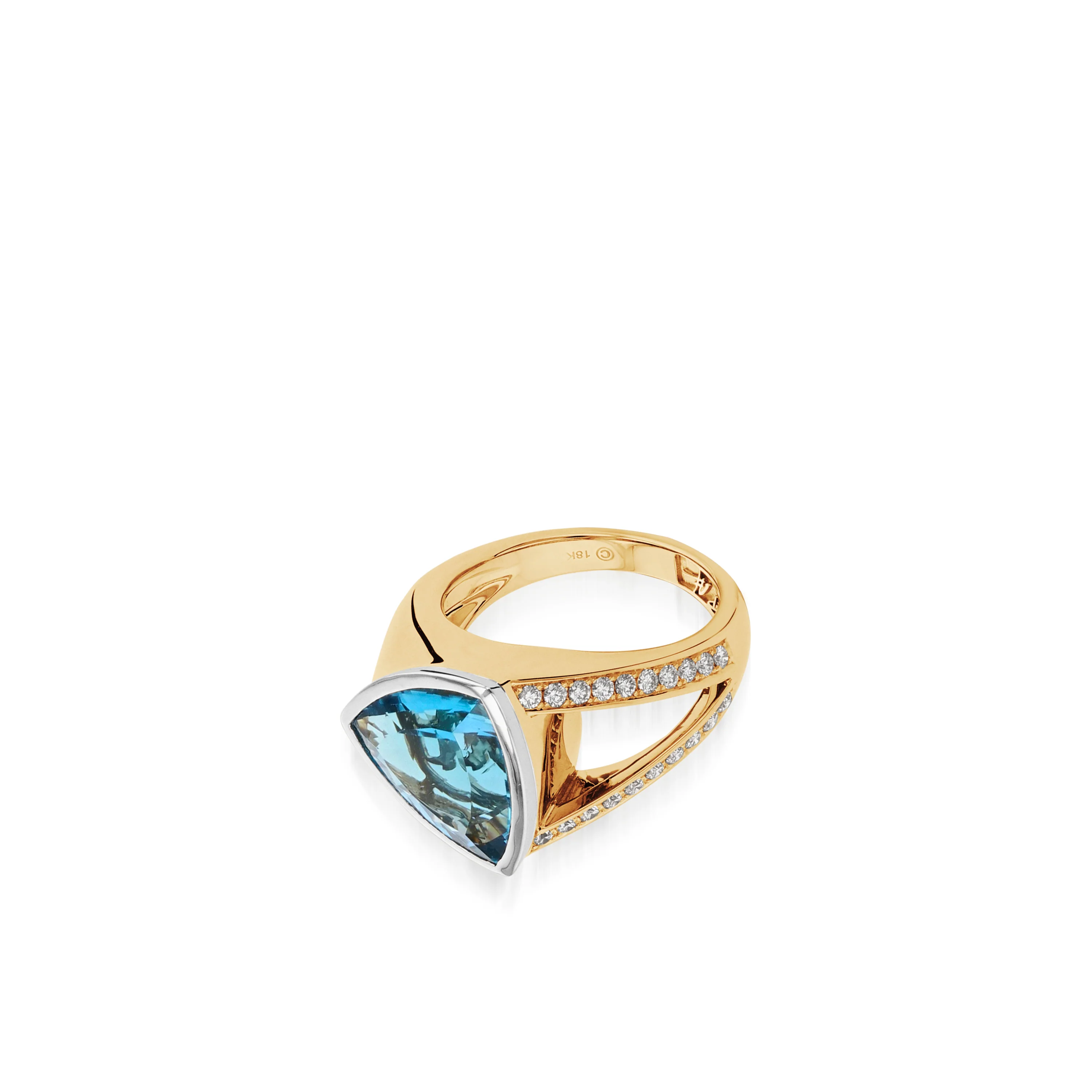 Signature Blue Topaz and Pave Diamond Ring - Image 2