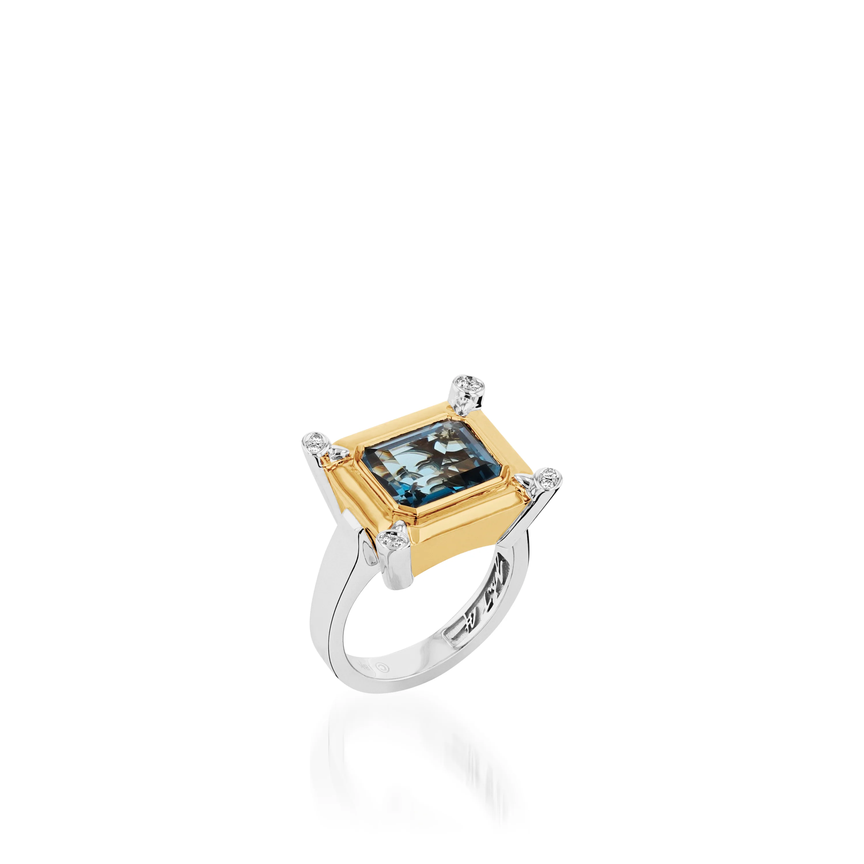 Signature London Blue Topaz and Diamond Ring