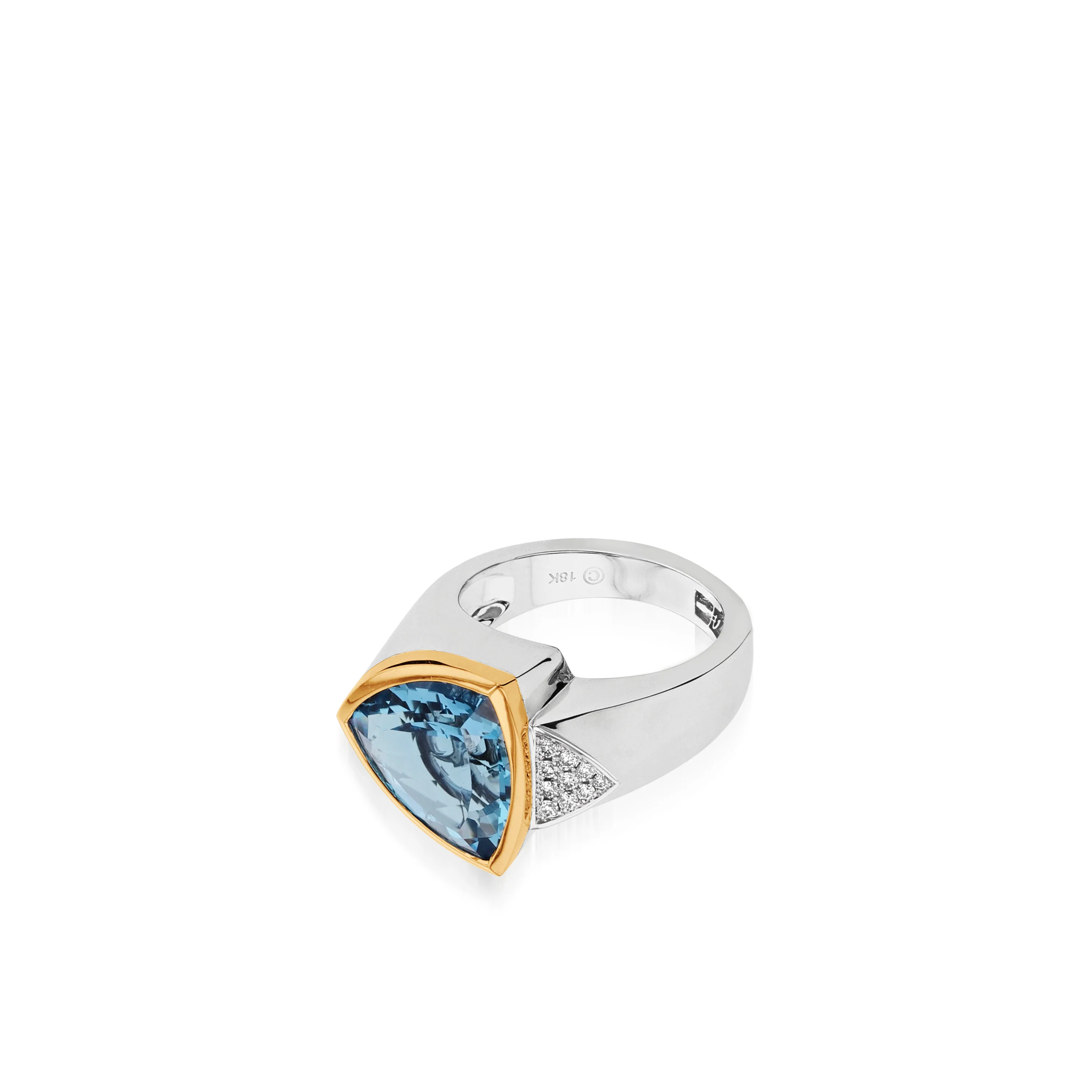 Signature Trillion Blue Topaz Diamond Ring - Image 2