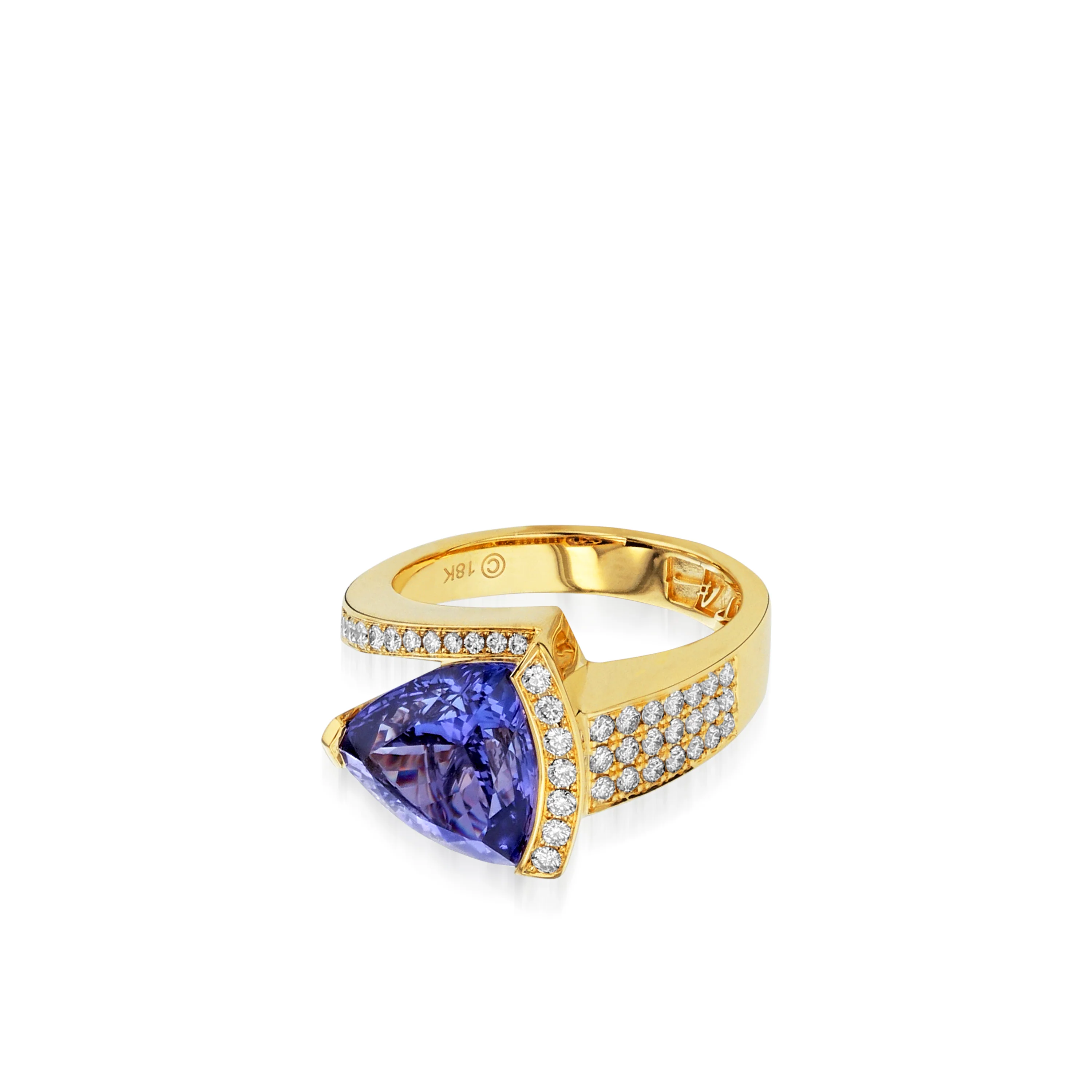 Signature Trillion Tanzanite and Diamond Ring - Image 2