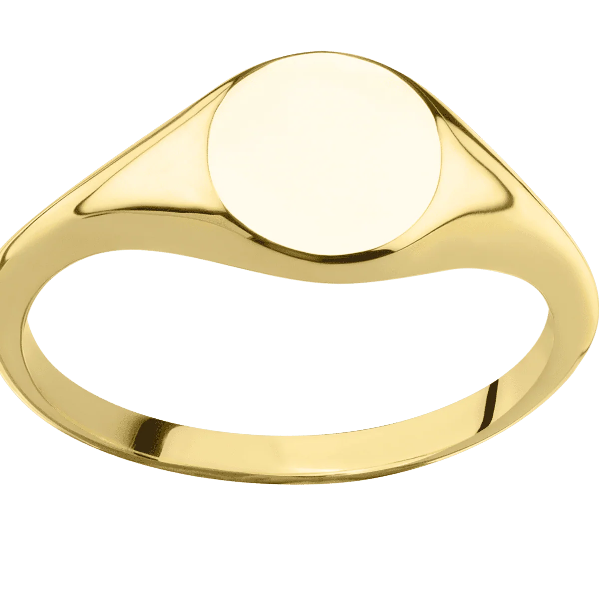 Small Circle signet ring (10mm) in 10K Yellow Gold, with a Thin style band. - Image 3