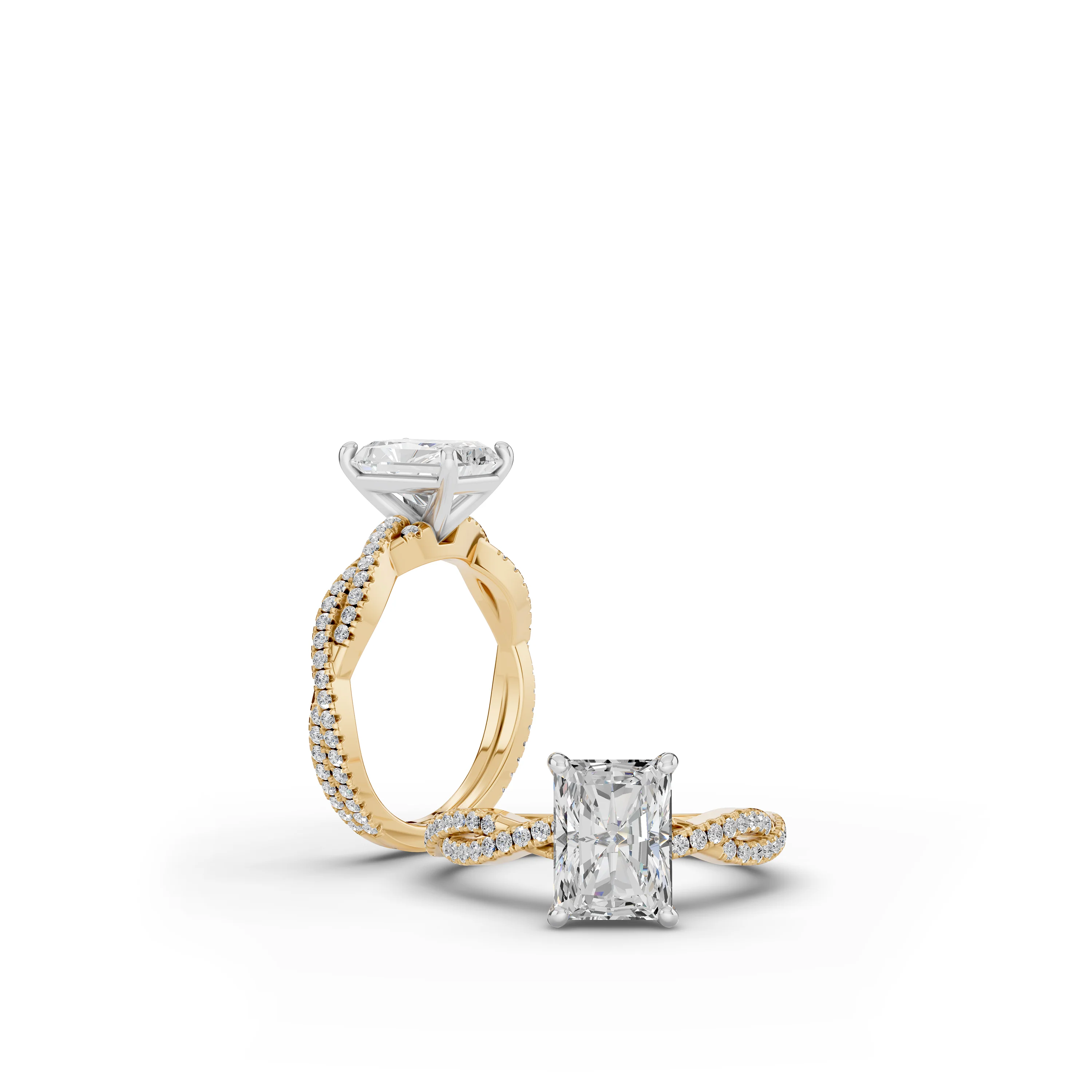 Spark 2 Carat Radiant Lab Diamond Two-Tone Engagement Ring