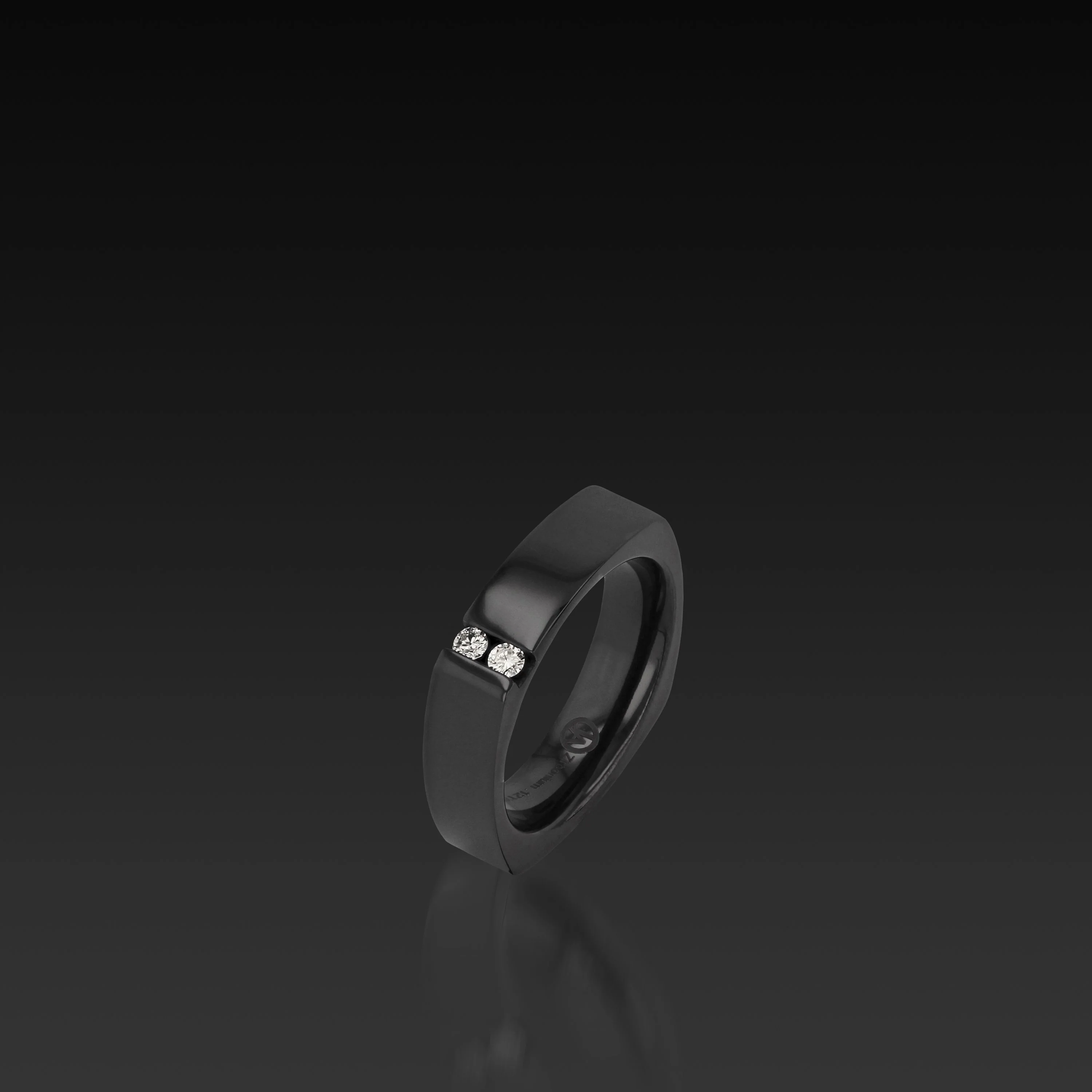 Square Band Black Zirconium with Gemstones - Image 5