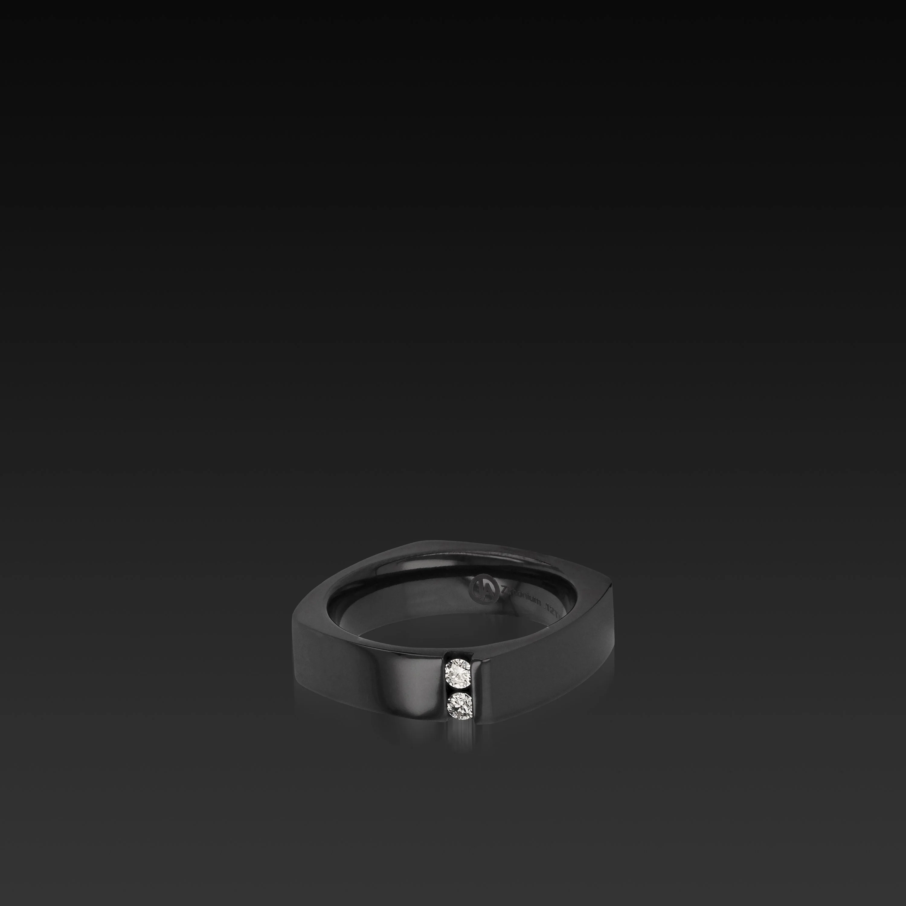 Square Band Black Zirconium with Gemstones - Image 6