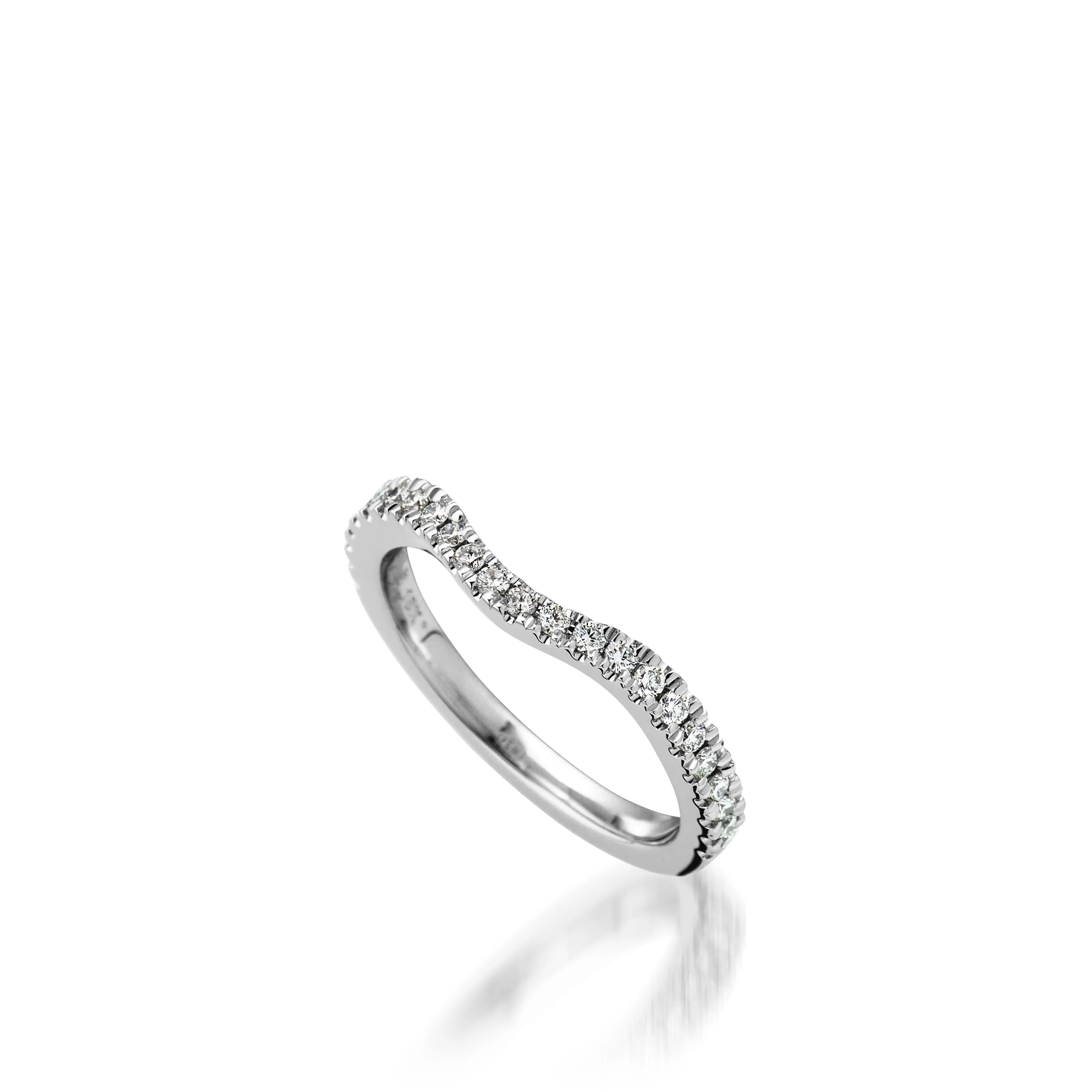 Starburst Round White Gold Engagement Ring - Image 3