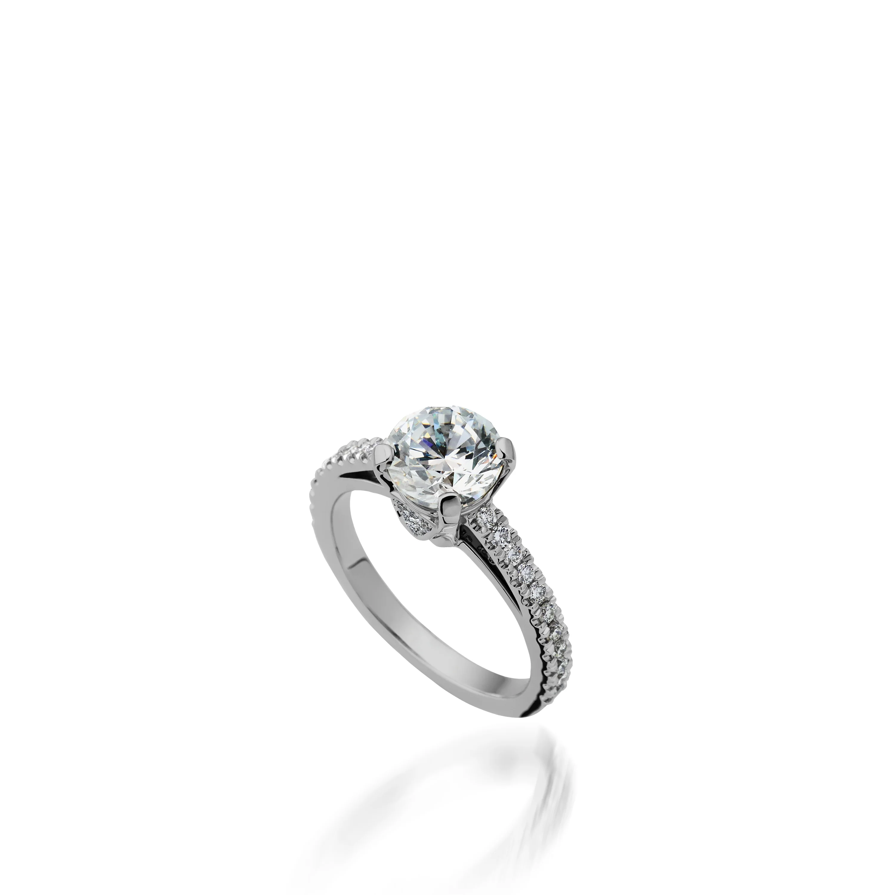 Starburst Round Yellow Gold Engagement Ring - Image 4