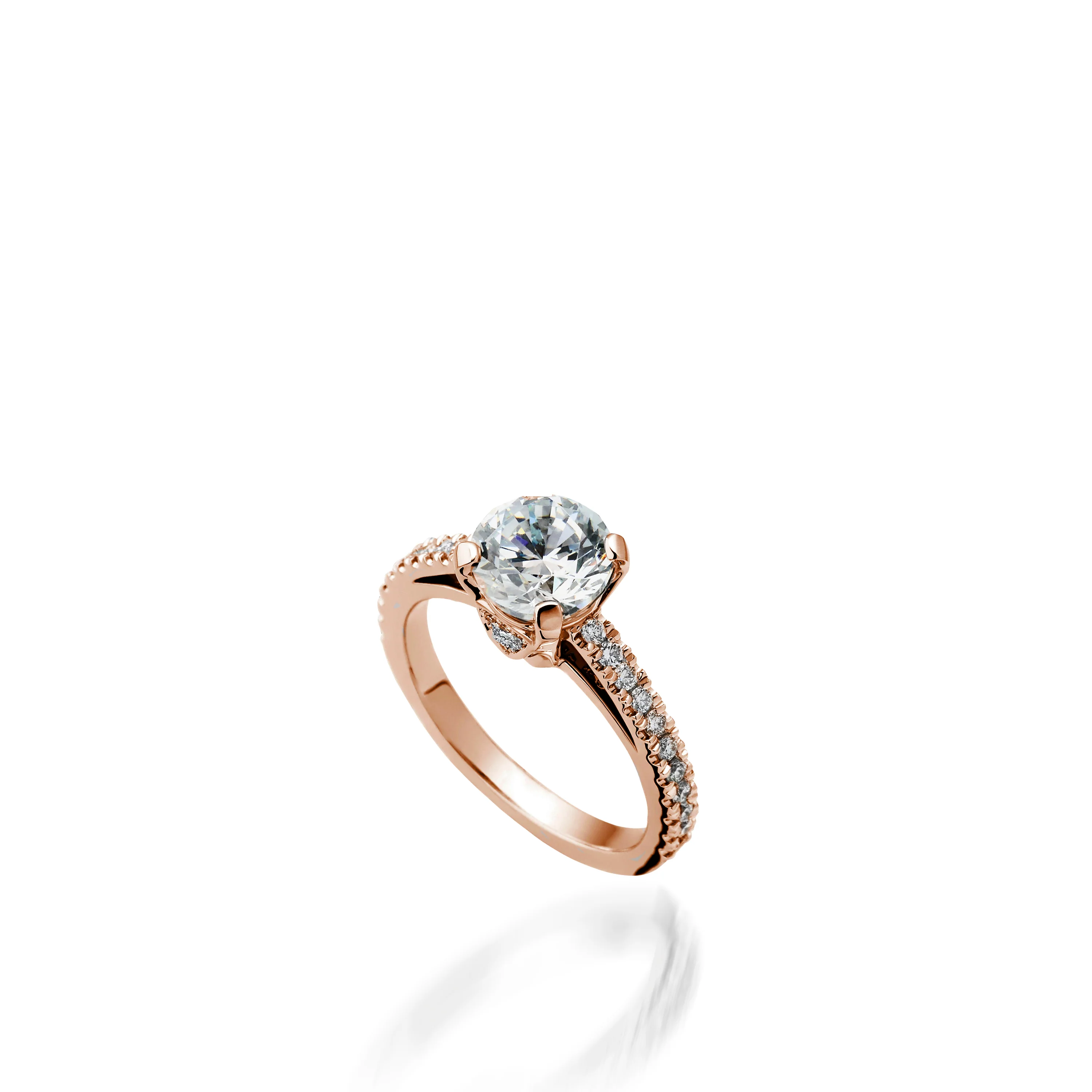 Starburst Round Yellow Gold Engagement Ring - Image 5