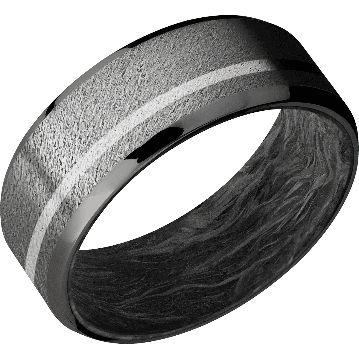 Tantalum Noir + Anglestone , Polish Finish + Forged Carbon Fiber - Image 2