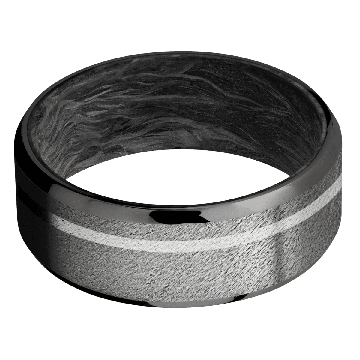Tantalum Noir + Anglestone , Polish Finish + Forged Carbon Fiber - Image 3
