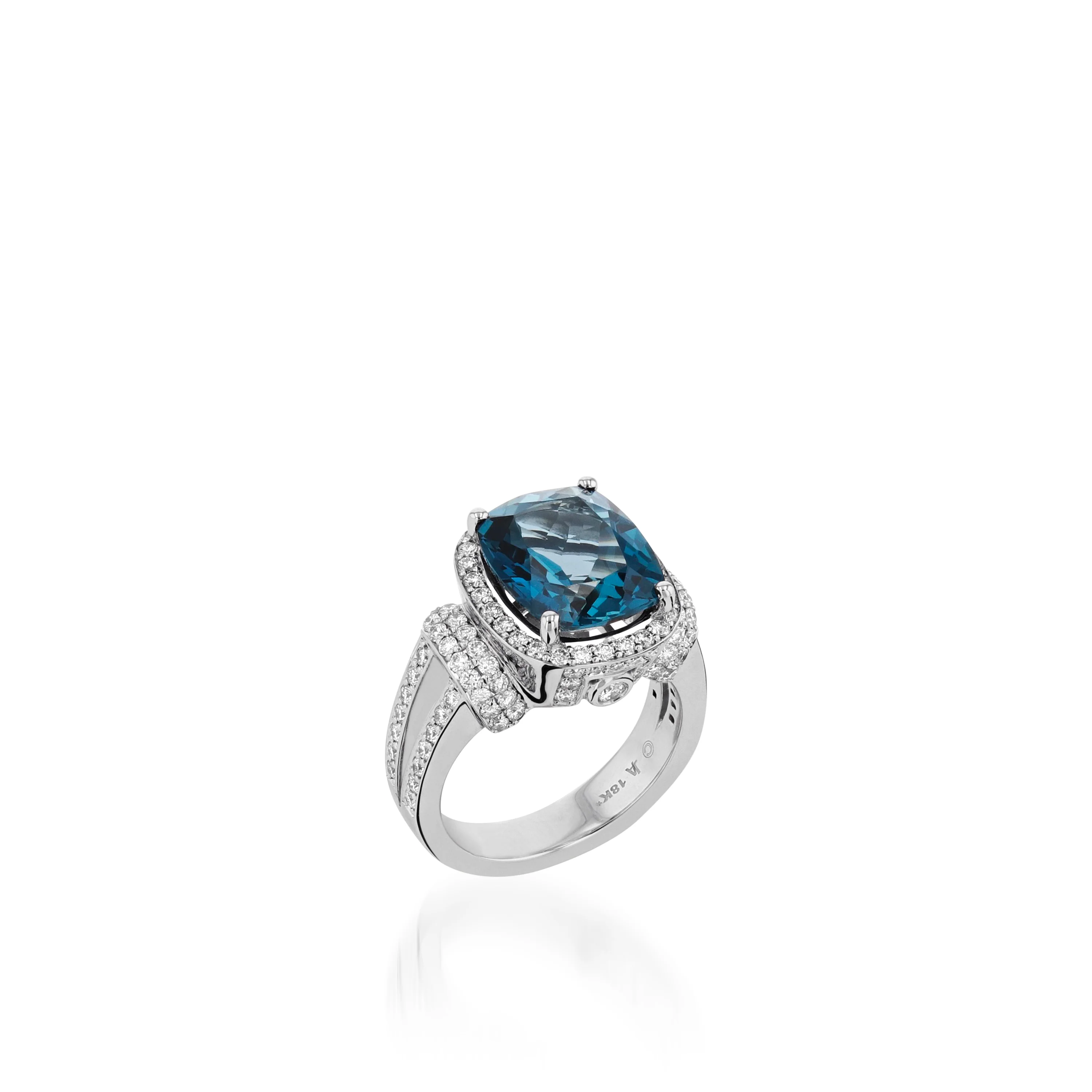Theodora Elite London Blue Topaz and Diamond Ring