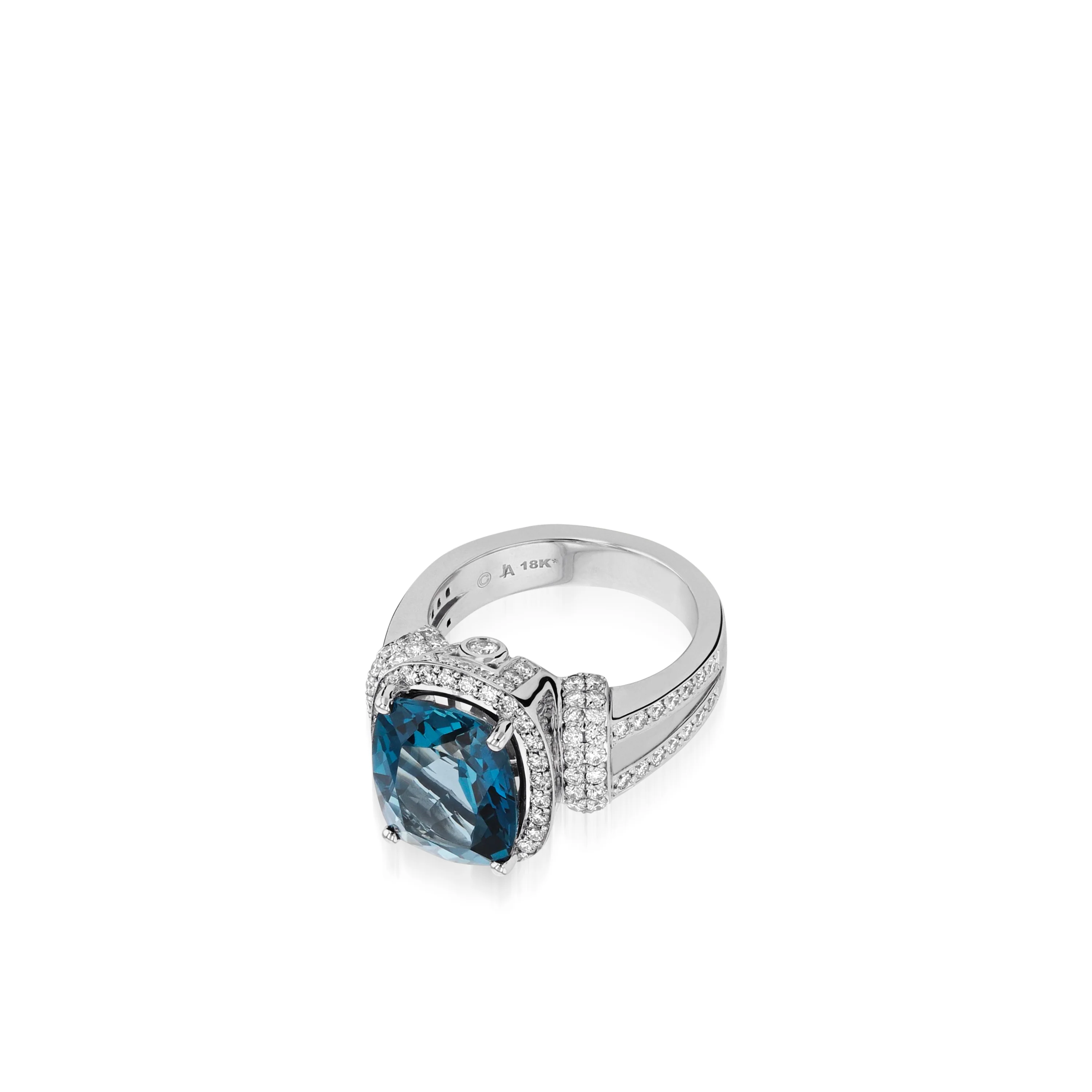 Theodora Elite London Blue Topaz and Diamond Ring - Image 2