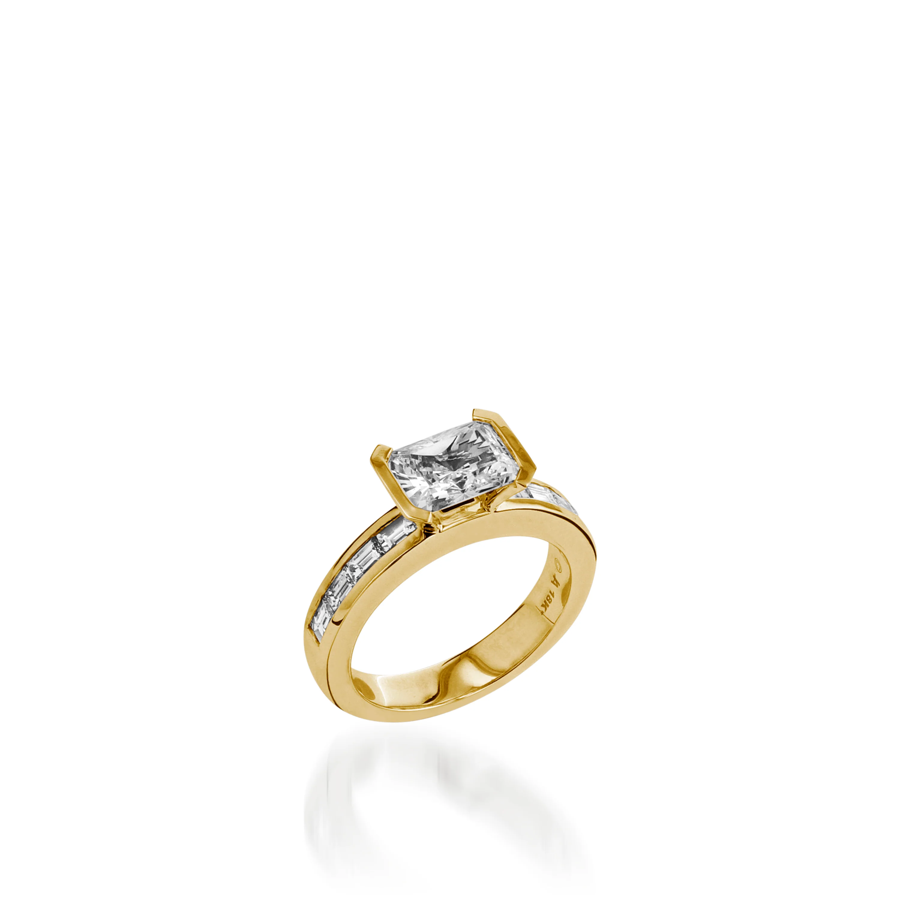 Treasure Emerald Cut White Gold Engagement Ring - Image 4