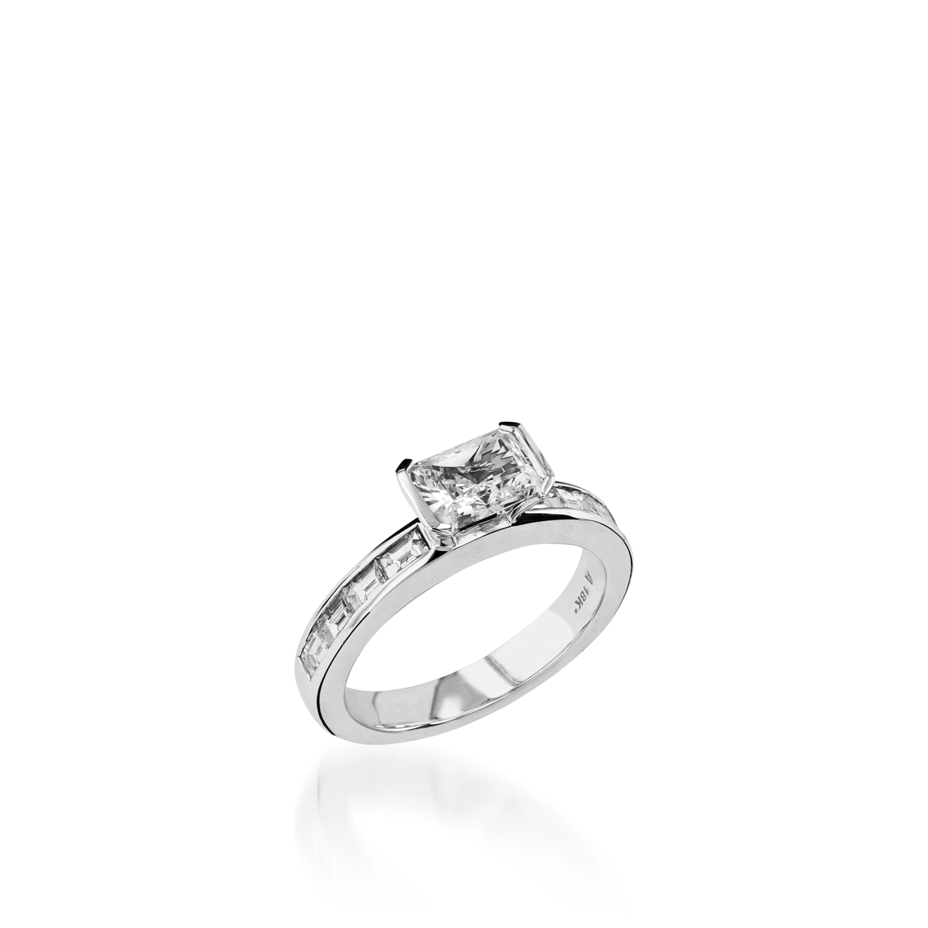 Treasure Emerald Cut Yellow Gold Engagement Ring - Image 4