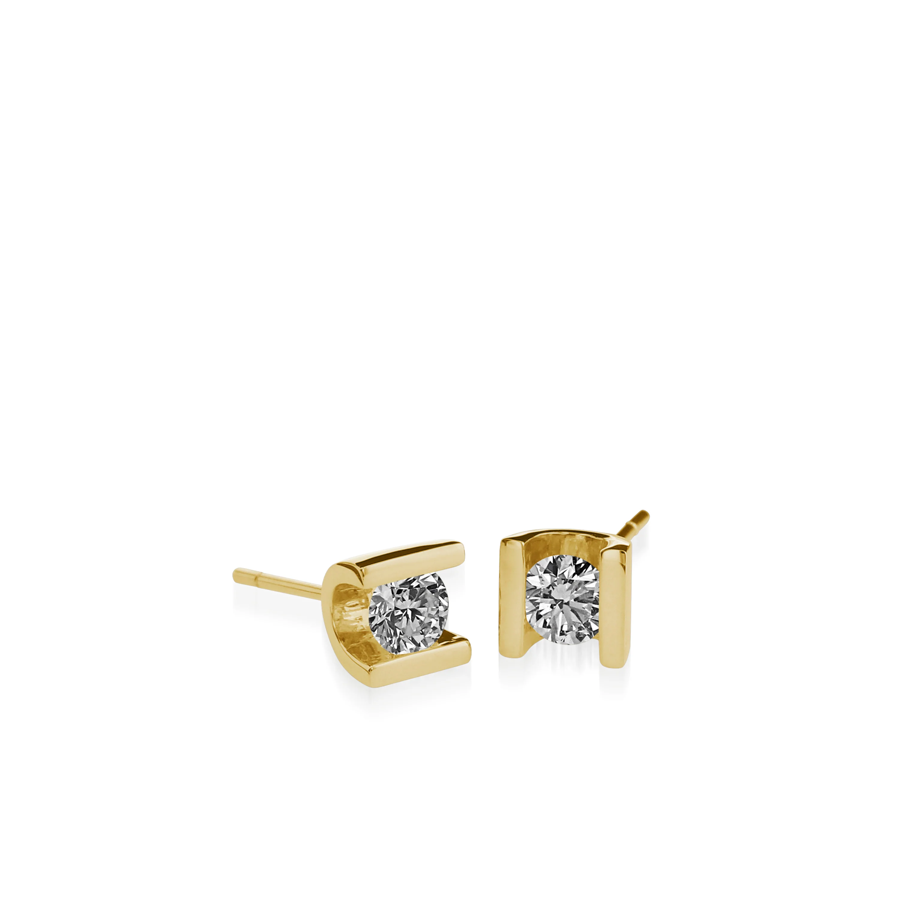 Uturn Diamond Stud Earrings - Image 3
