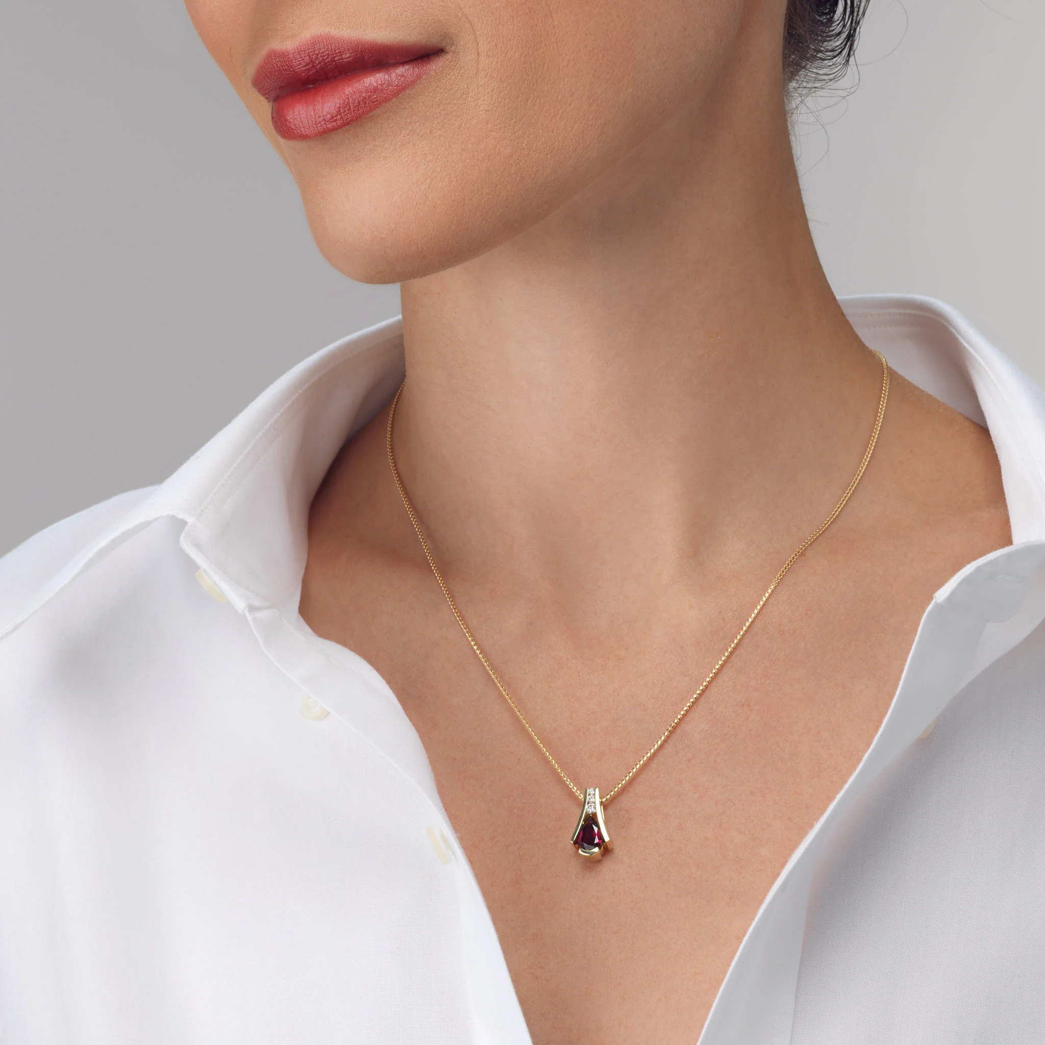 Venture Small Gemstone Pendant Necklace with Diamonds - Image 4