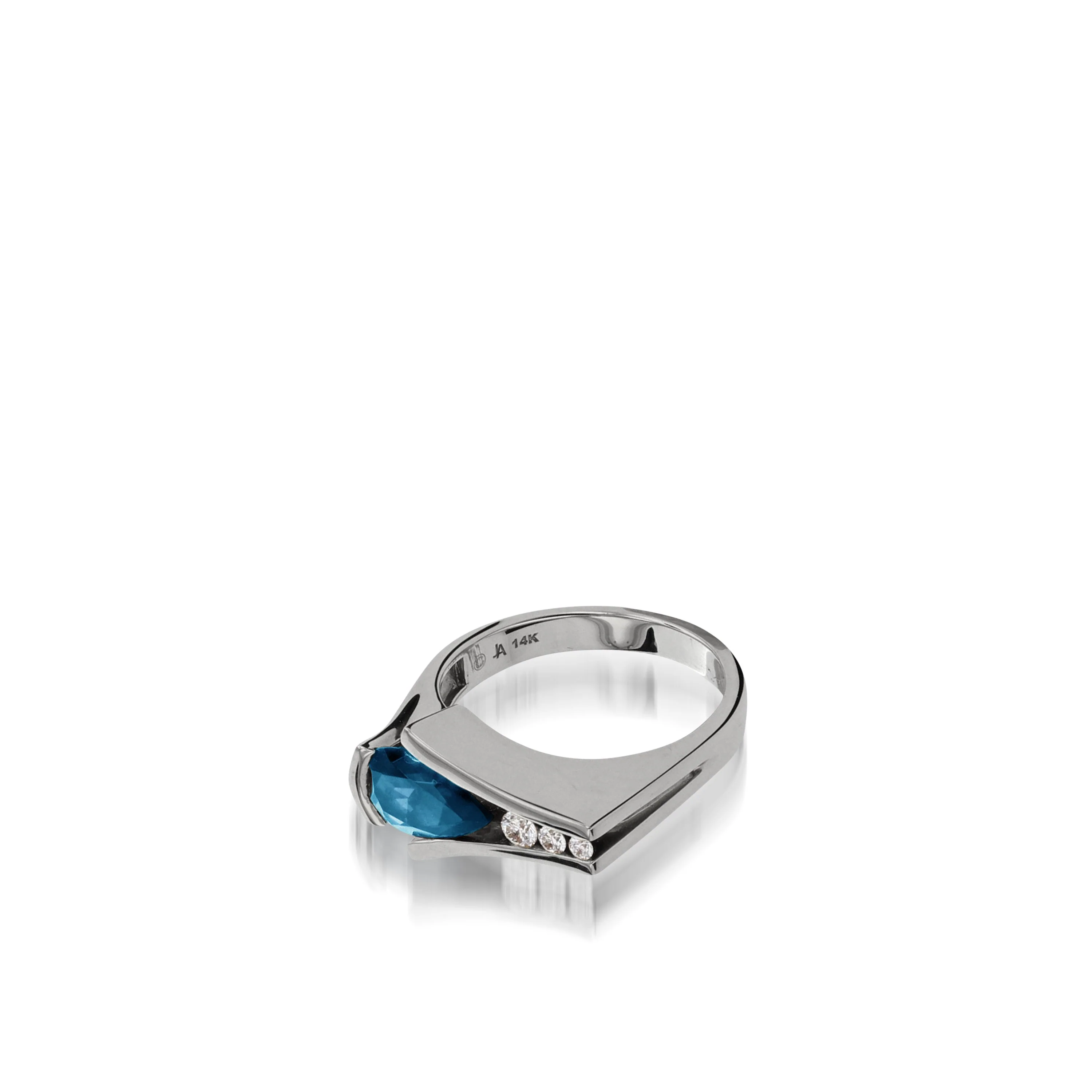Venture Small Gemstone Ring with Diamonds - Image 3