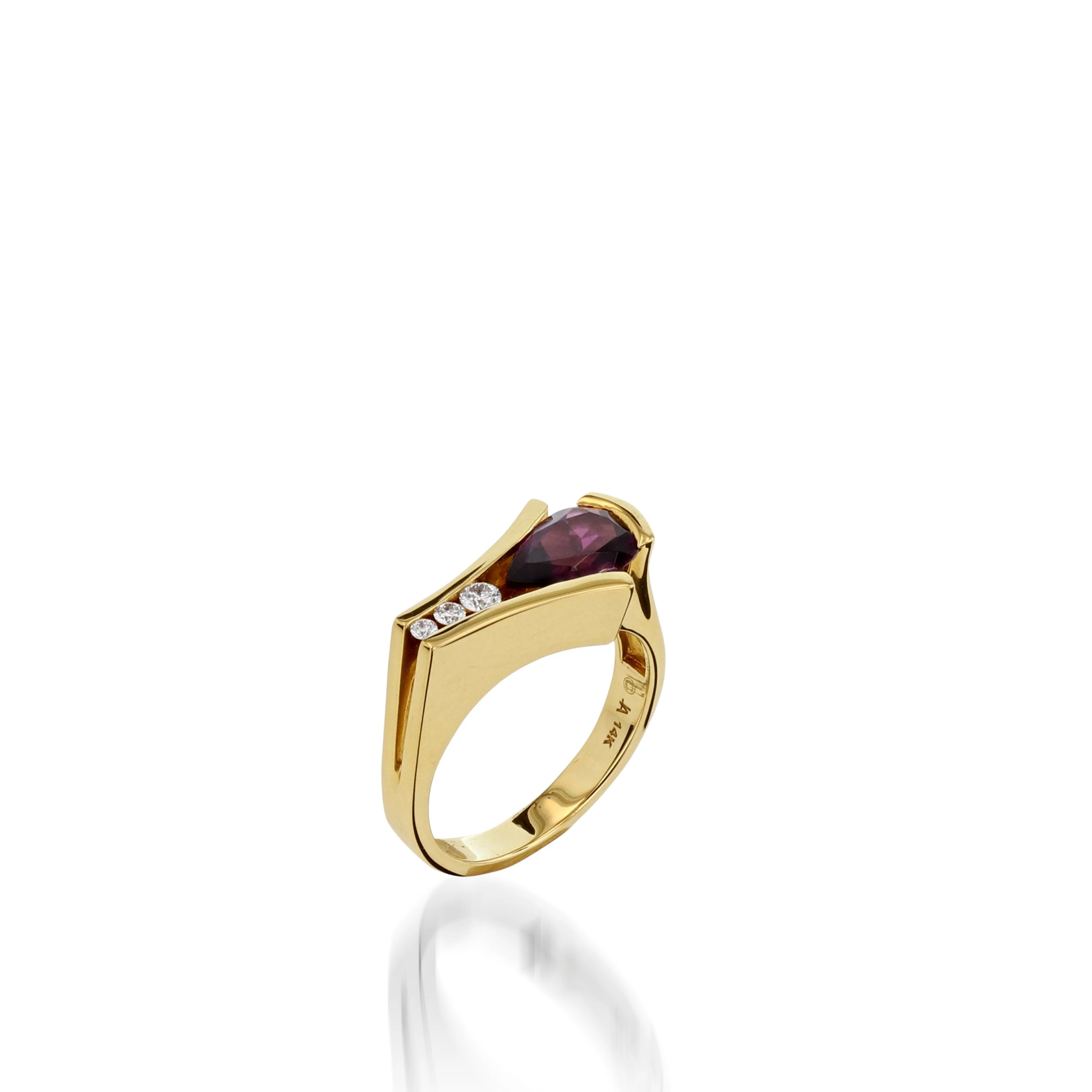 Venture Small Gemstone Ring with Diamonds - Image 4
