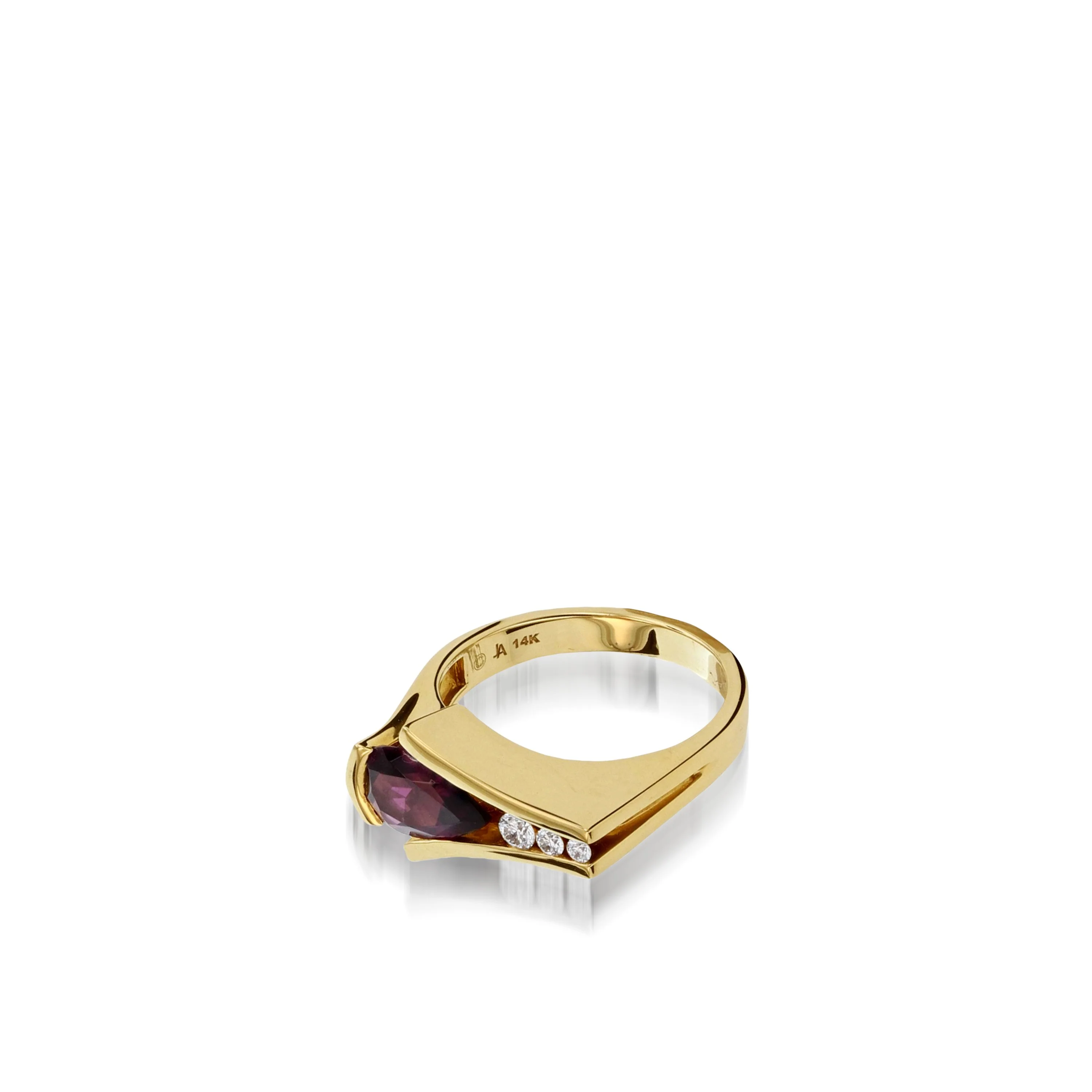 Venture Small Gemstone Ring with Diamonds - Image 5