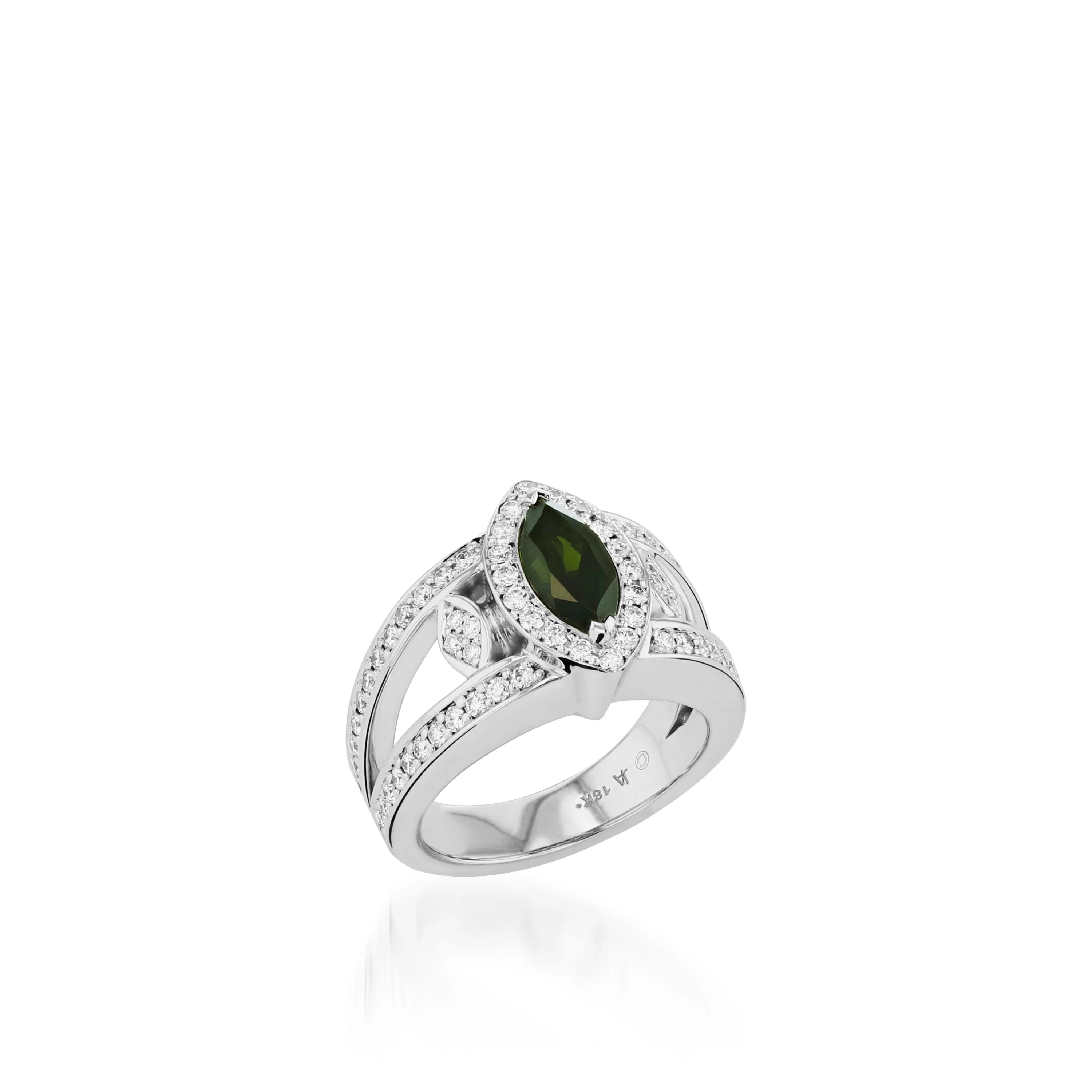 Victoria Elite Green Tourmaline and Diamond Ring