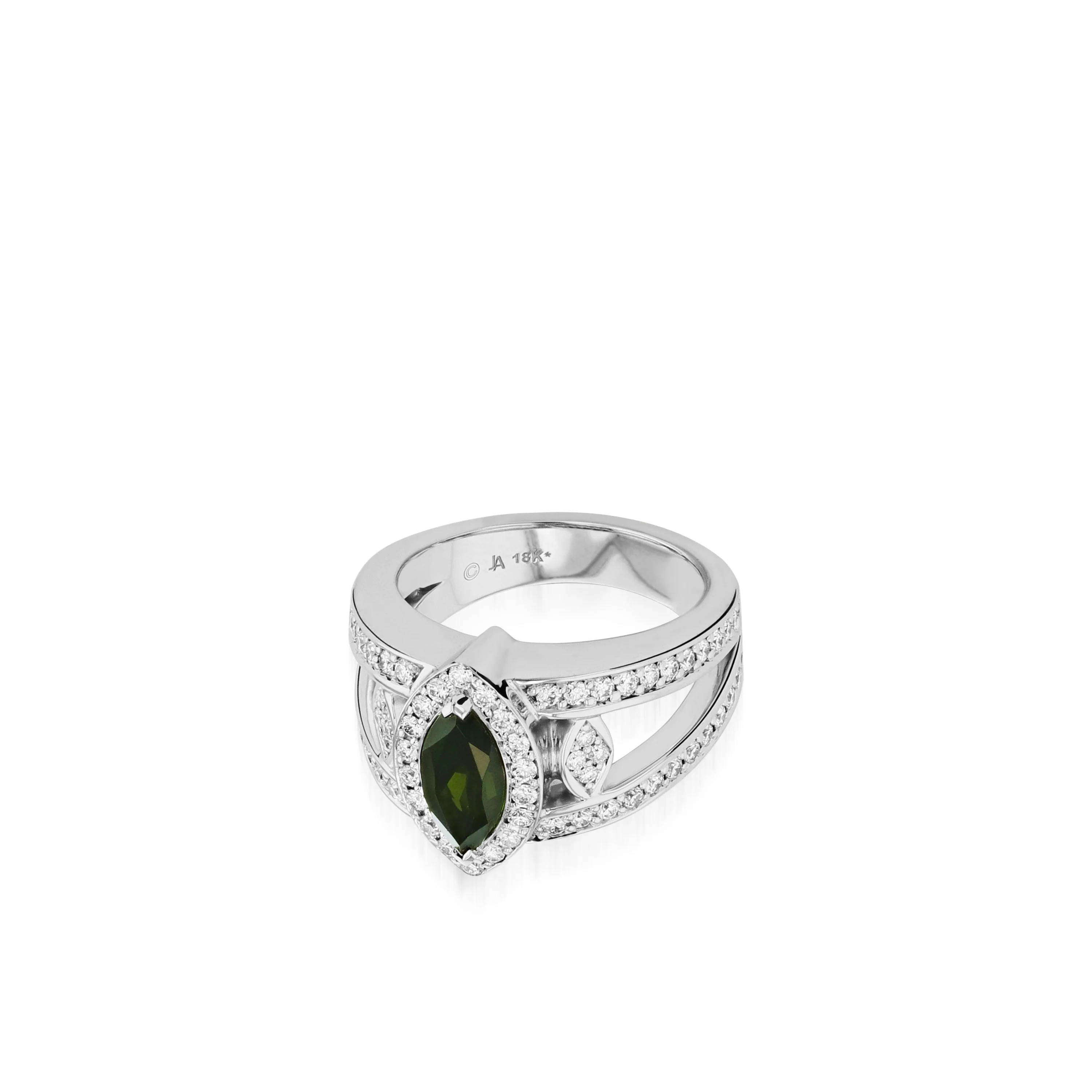 Victoria Elite Green Tourmaline and Diamond Ring - Image 2