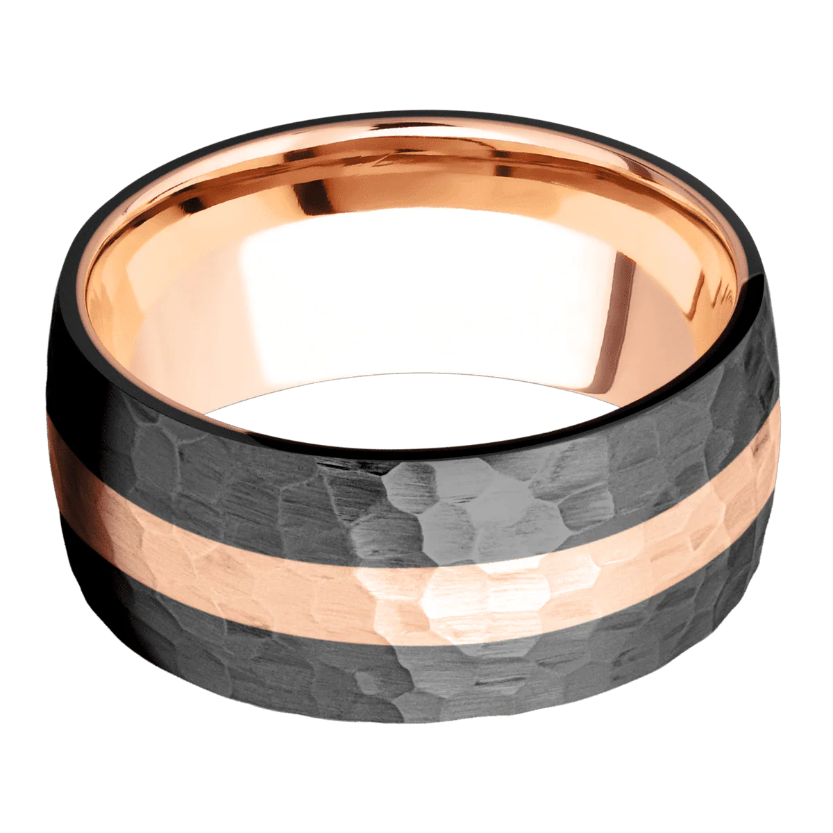 Zirconium + Hammer Finish + 18K Rose Gold - Image 3
