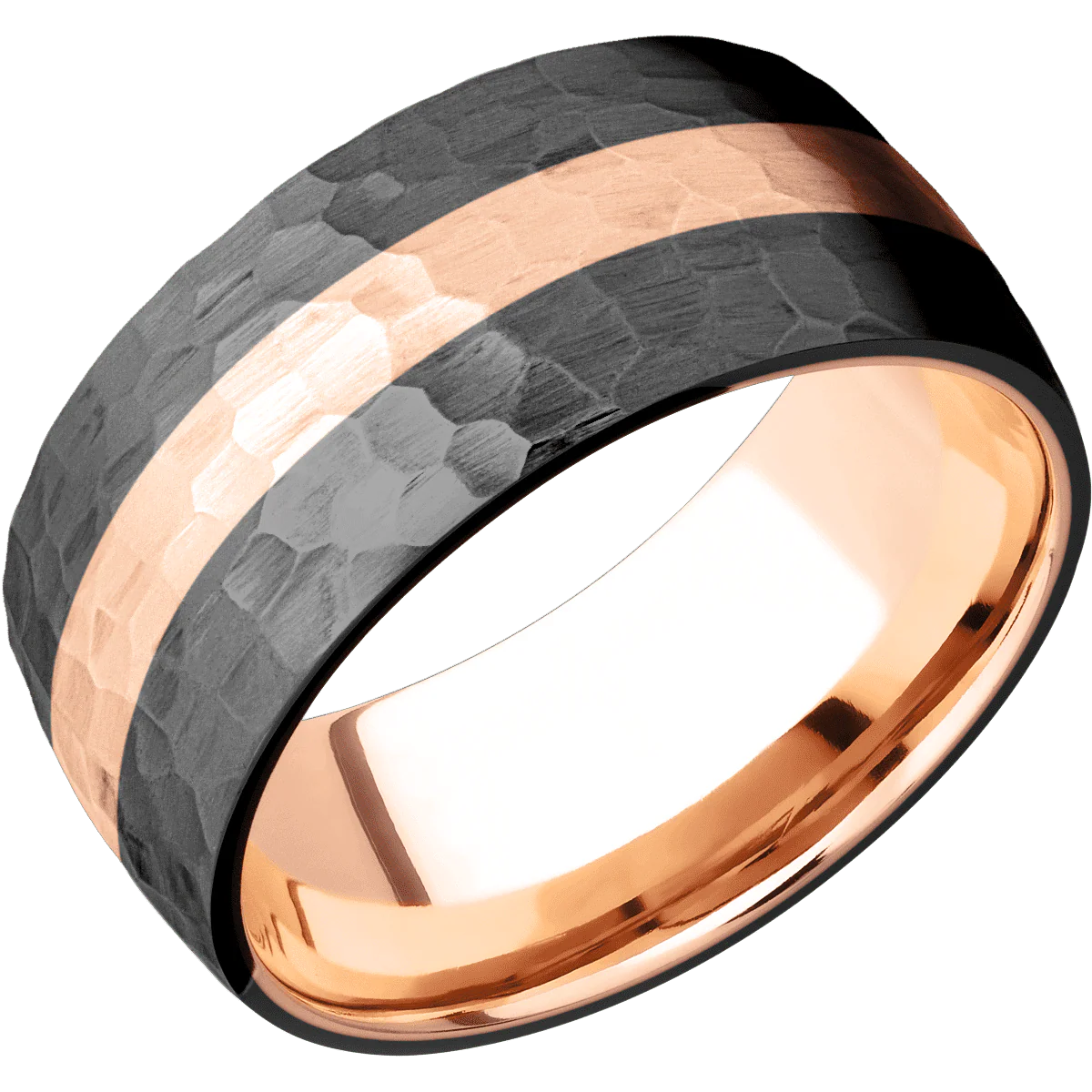 Zirconium + Hammer Finish + 18K Rose Gold - Image 2