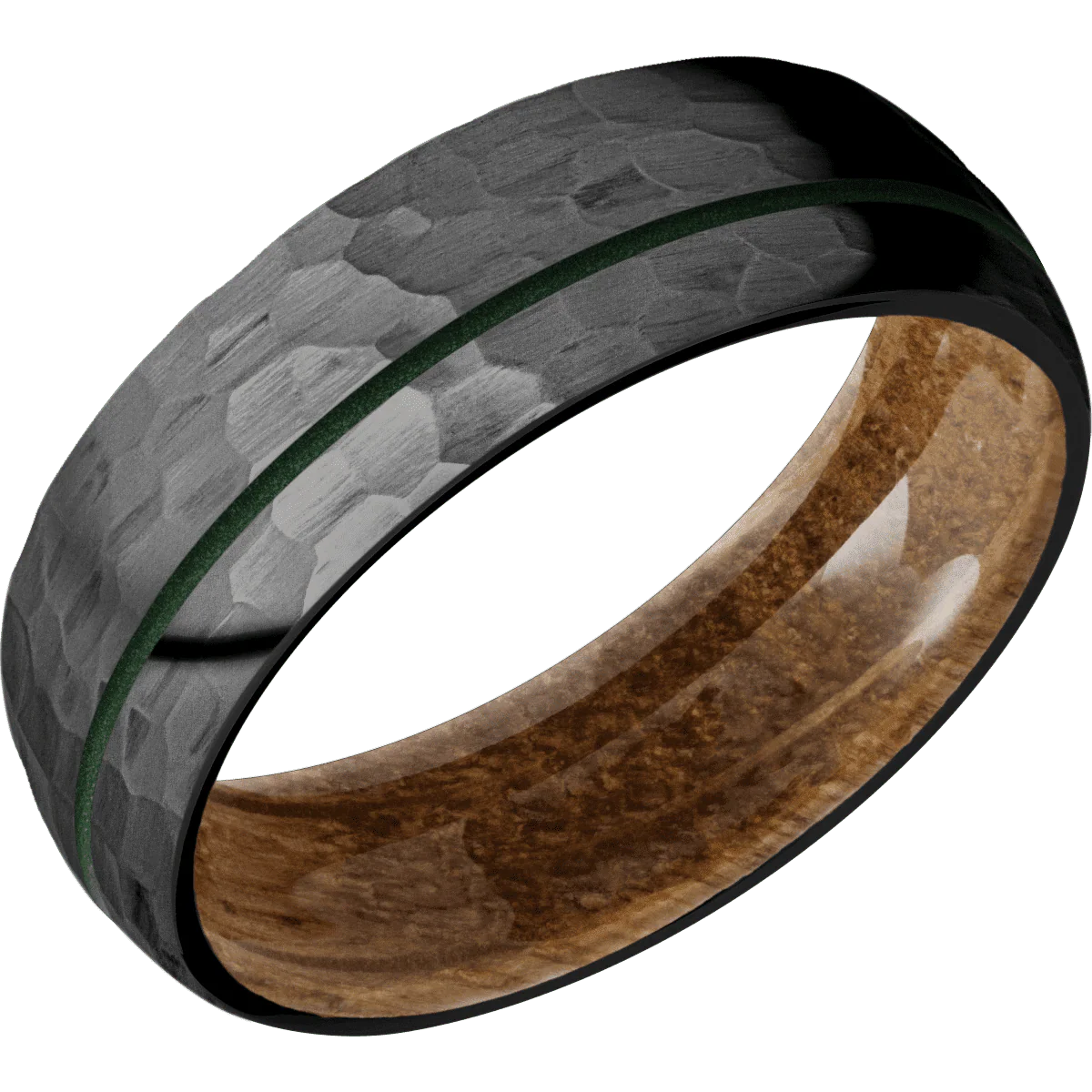 Zirconium + Hammer , Hammer Finish + Whiskey Barrel - Image 2