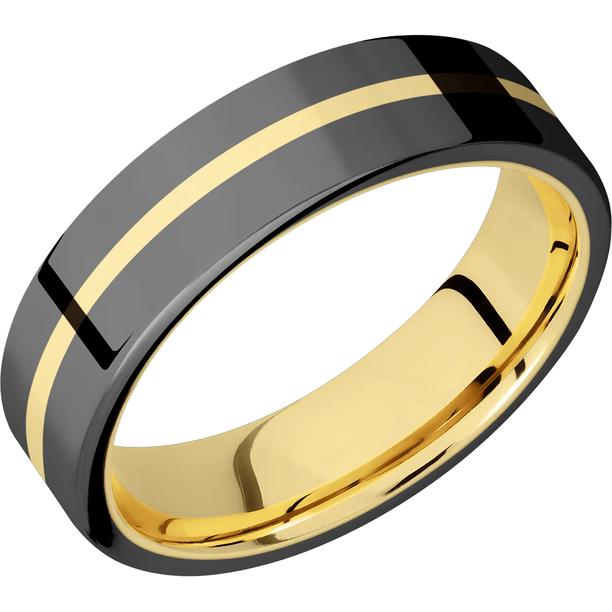 Zirconium + Polish Finish + 14K Yellow Gold - Image 2