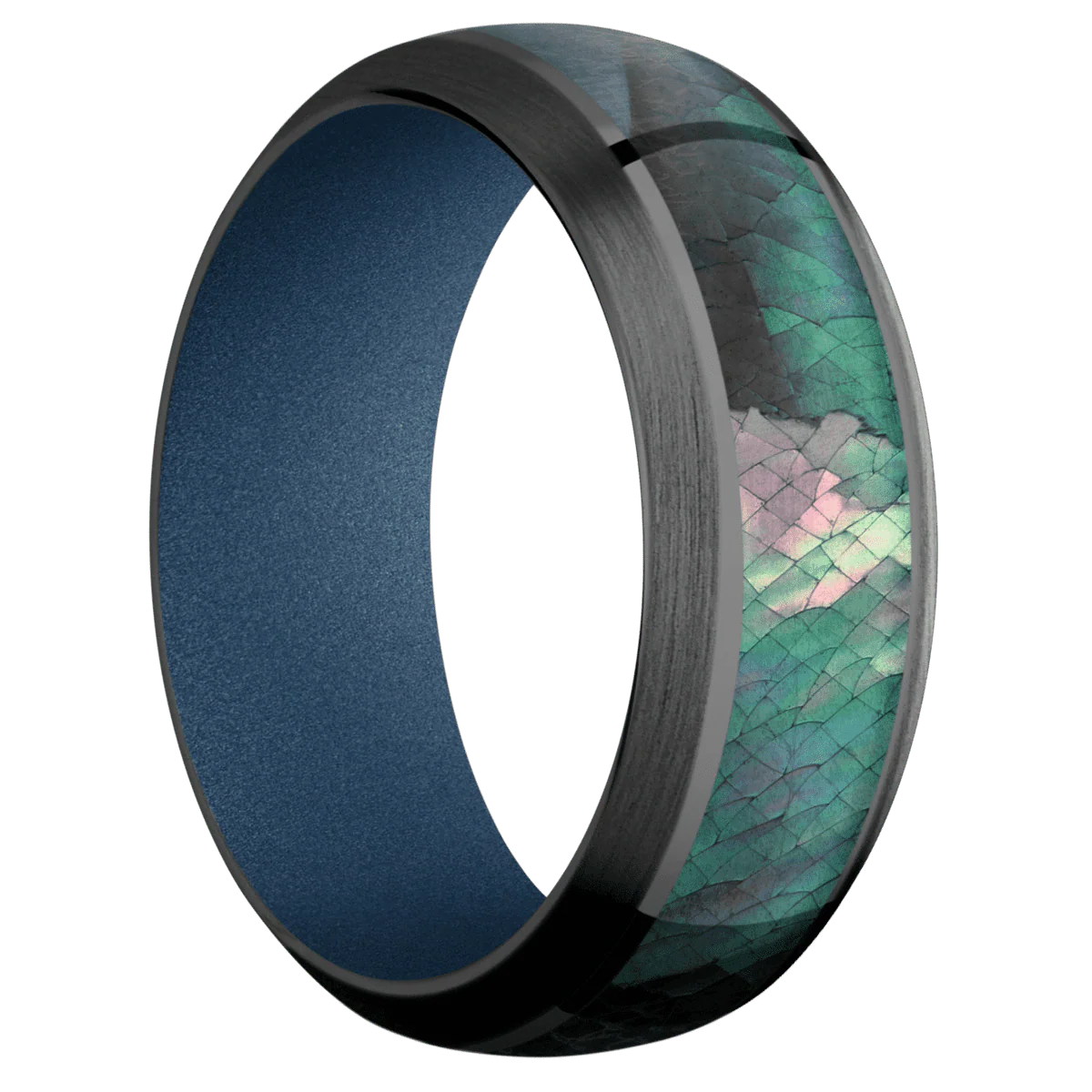 Zirconium + Polish , Satin Finish + Polar Blue